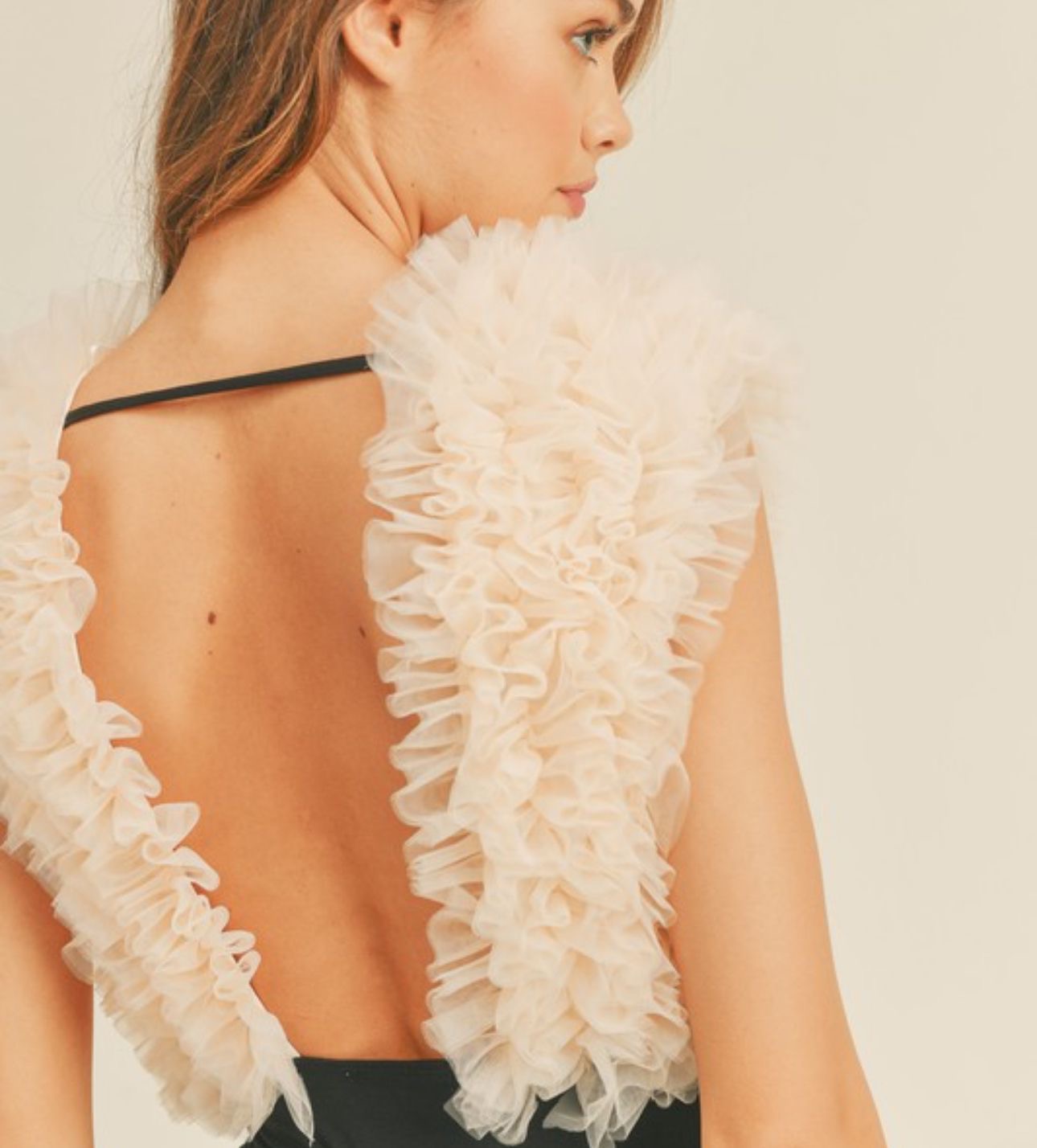 Ruffle Pink/Black Bodysuit