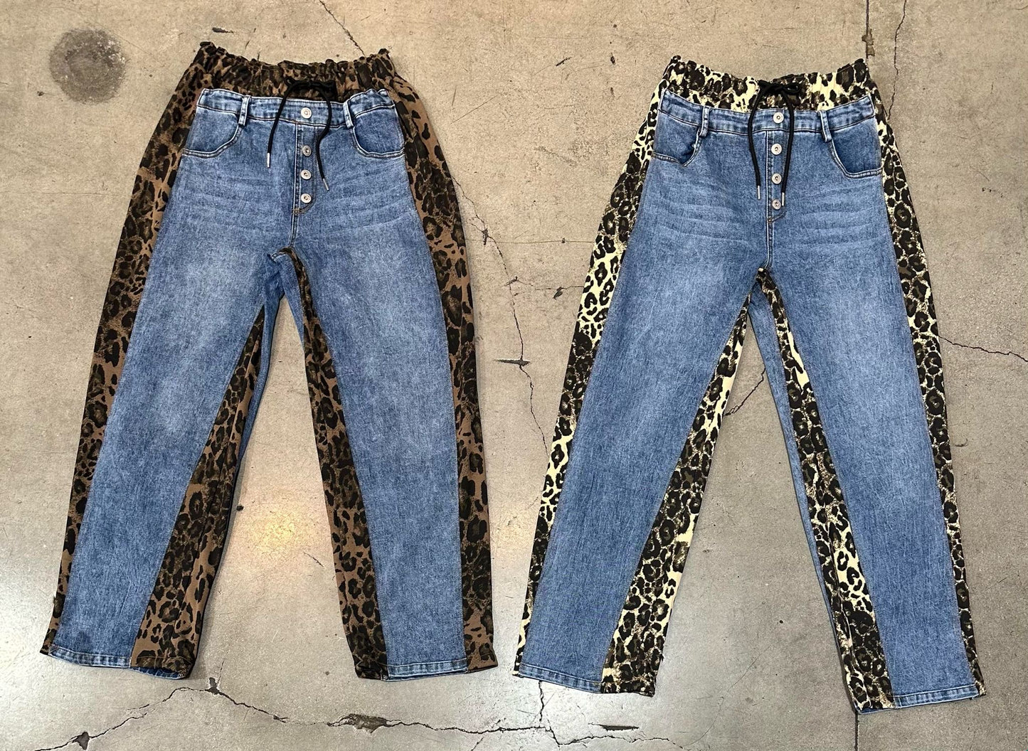 Animal print denim