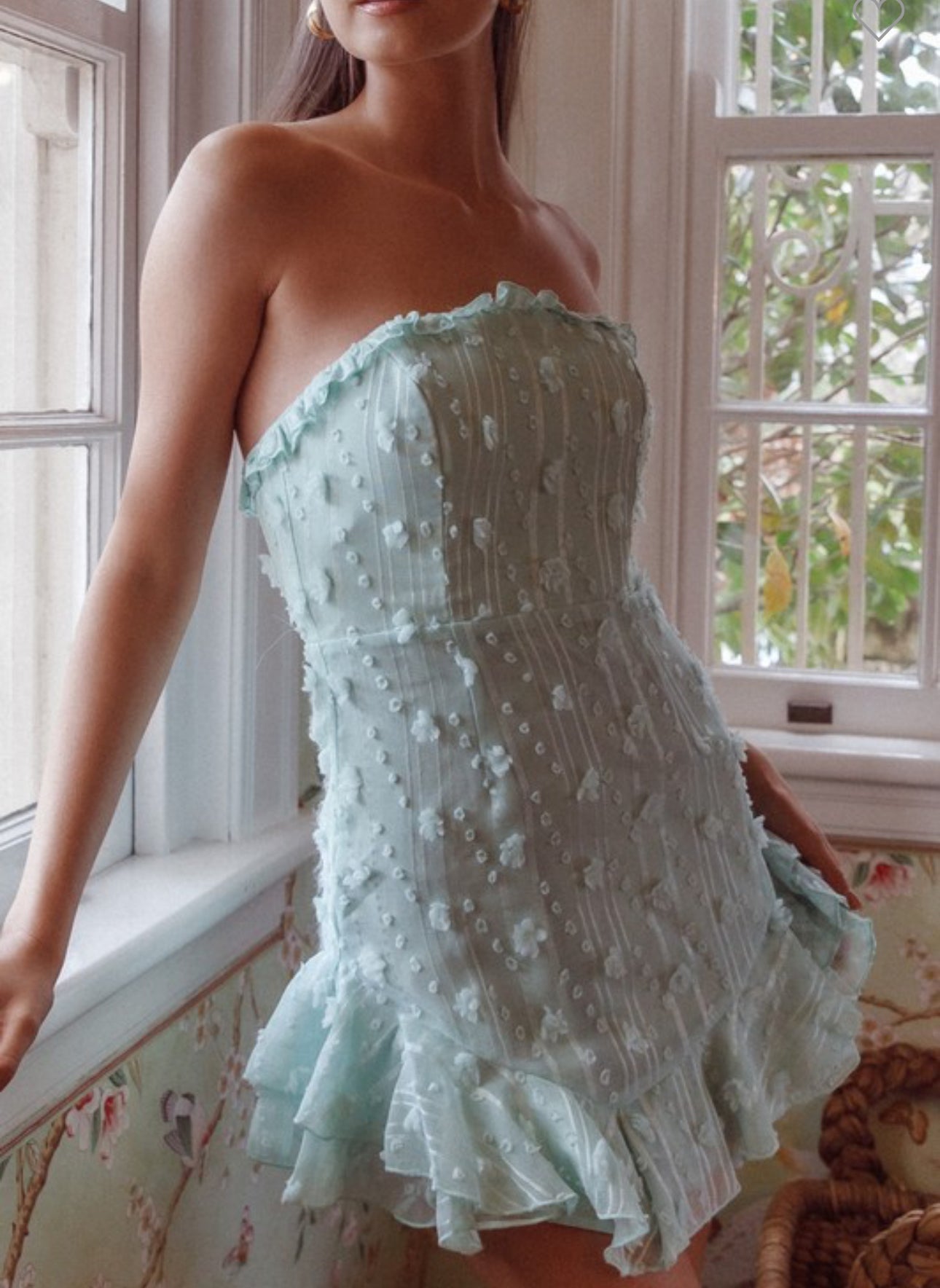 Sage texture short dress
