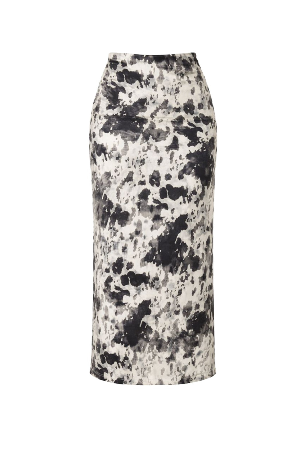 Art-Print Fitted Skirt