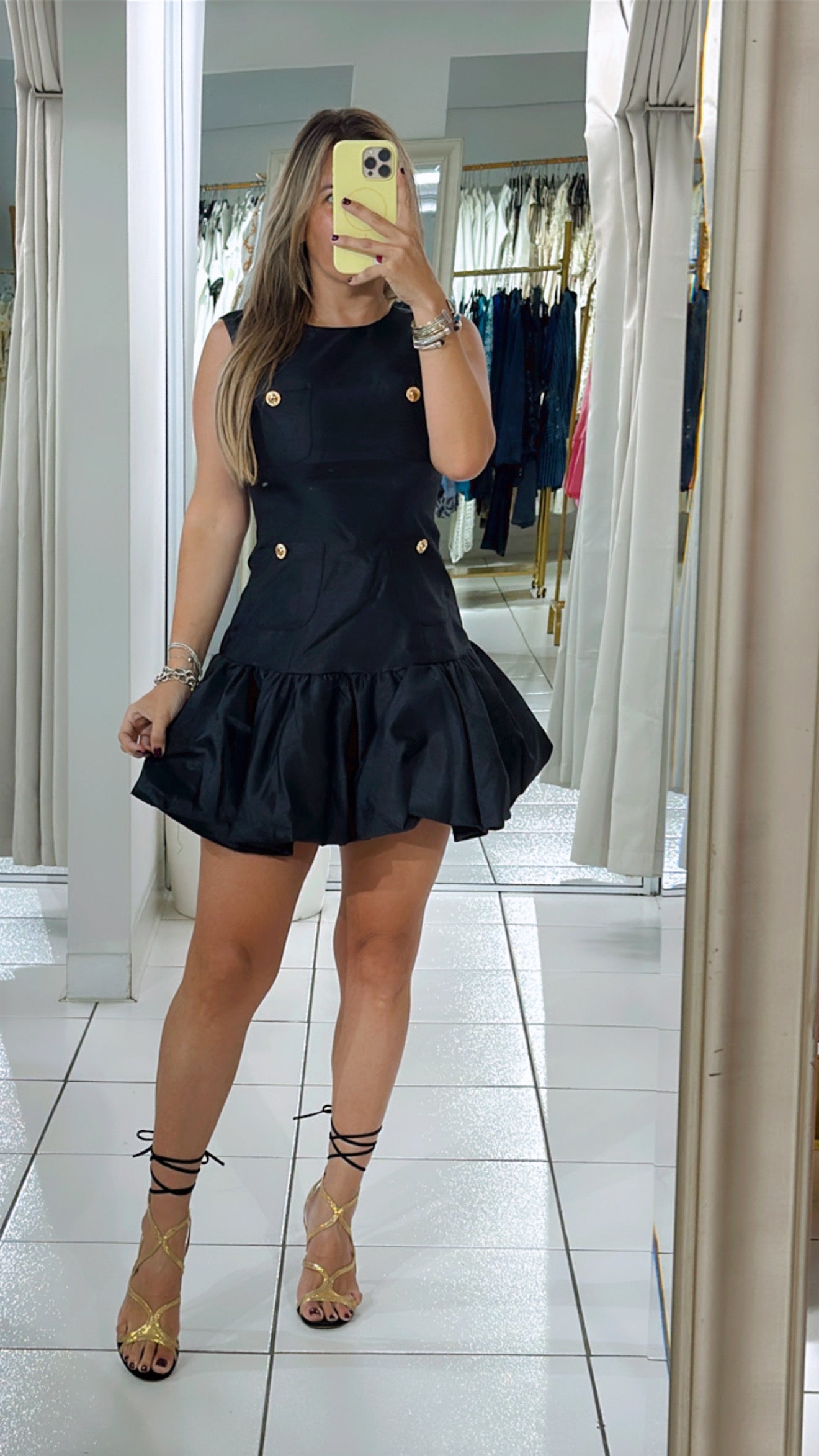 Bubble hem mini dress