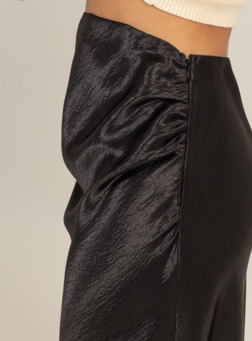 Black satin skirt