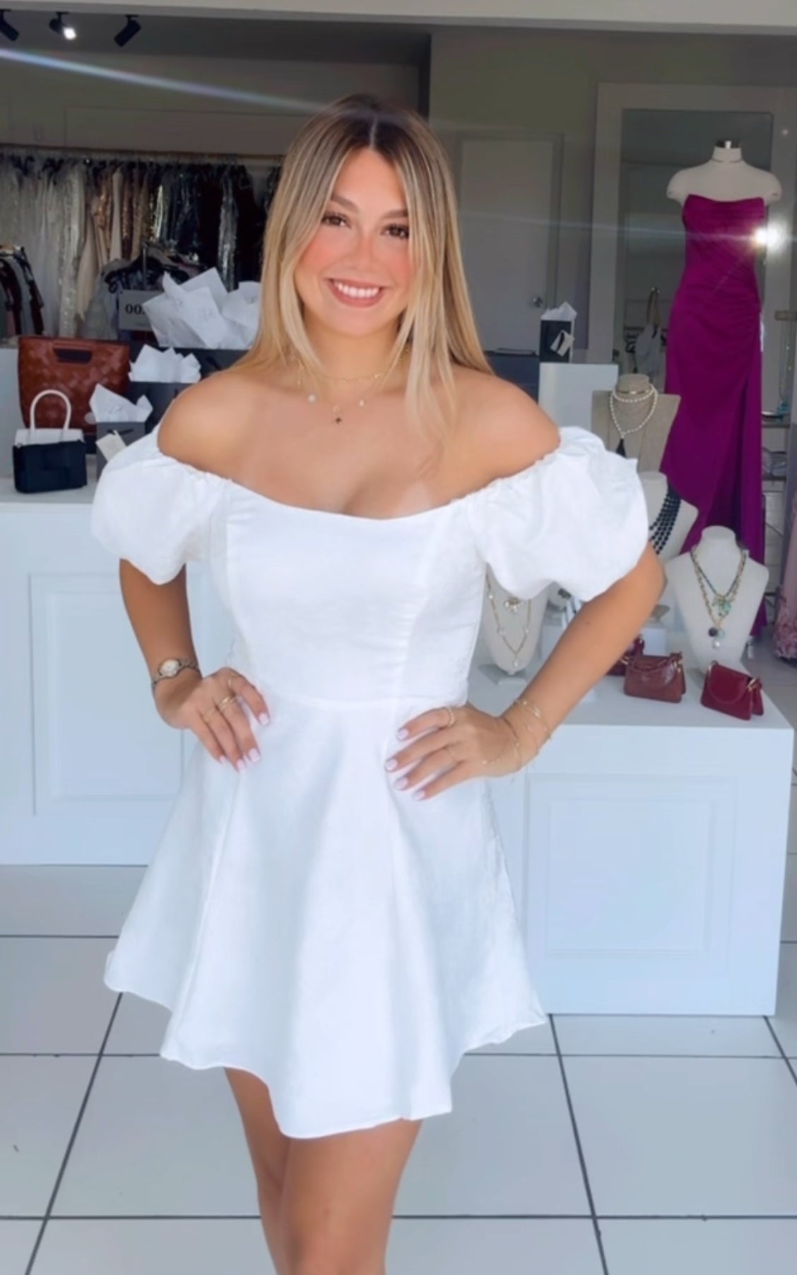 White off shoulder dress