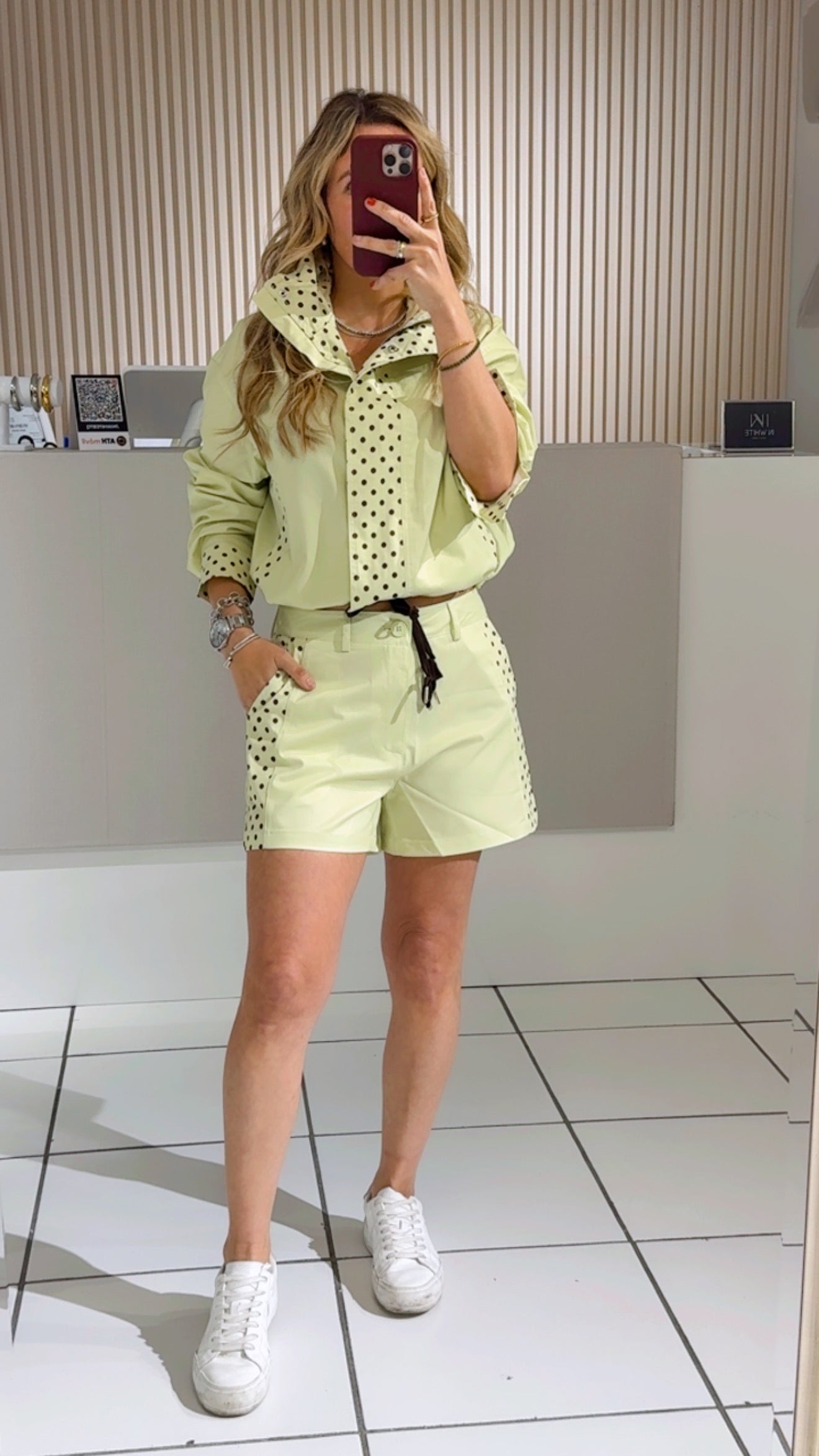 Light Green Polka Dot Set