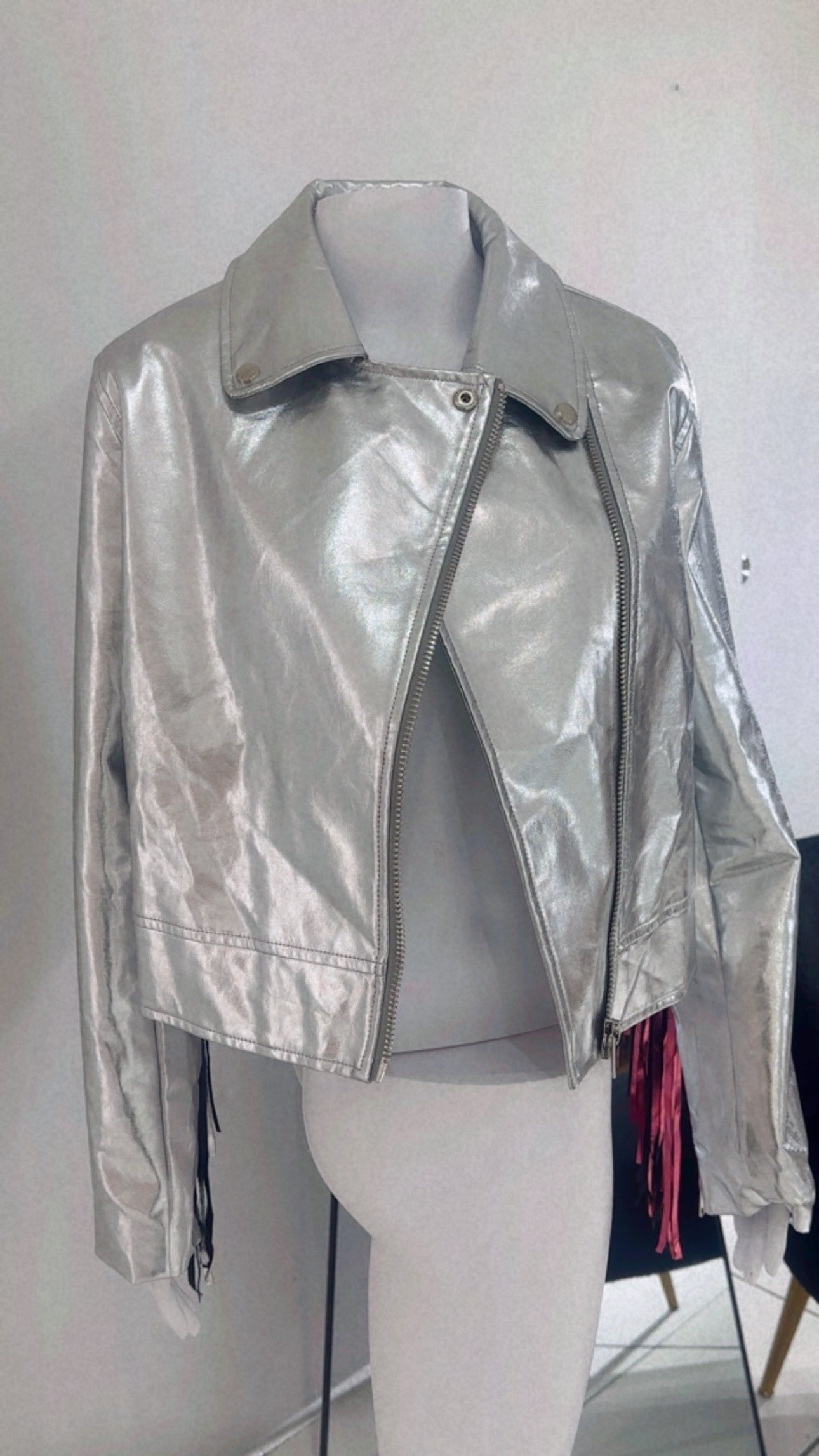 Silver jacket fringe
