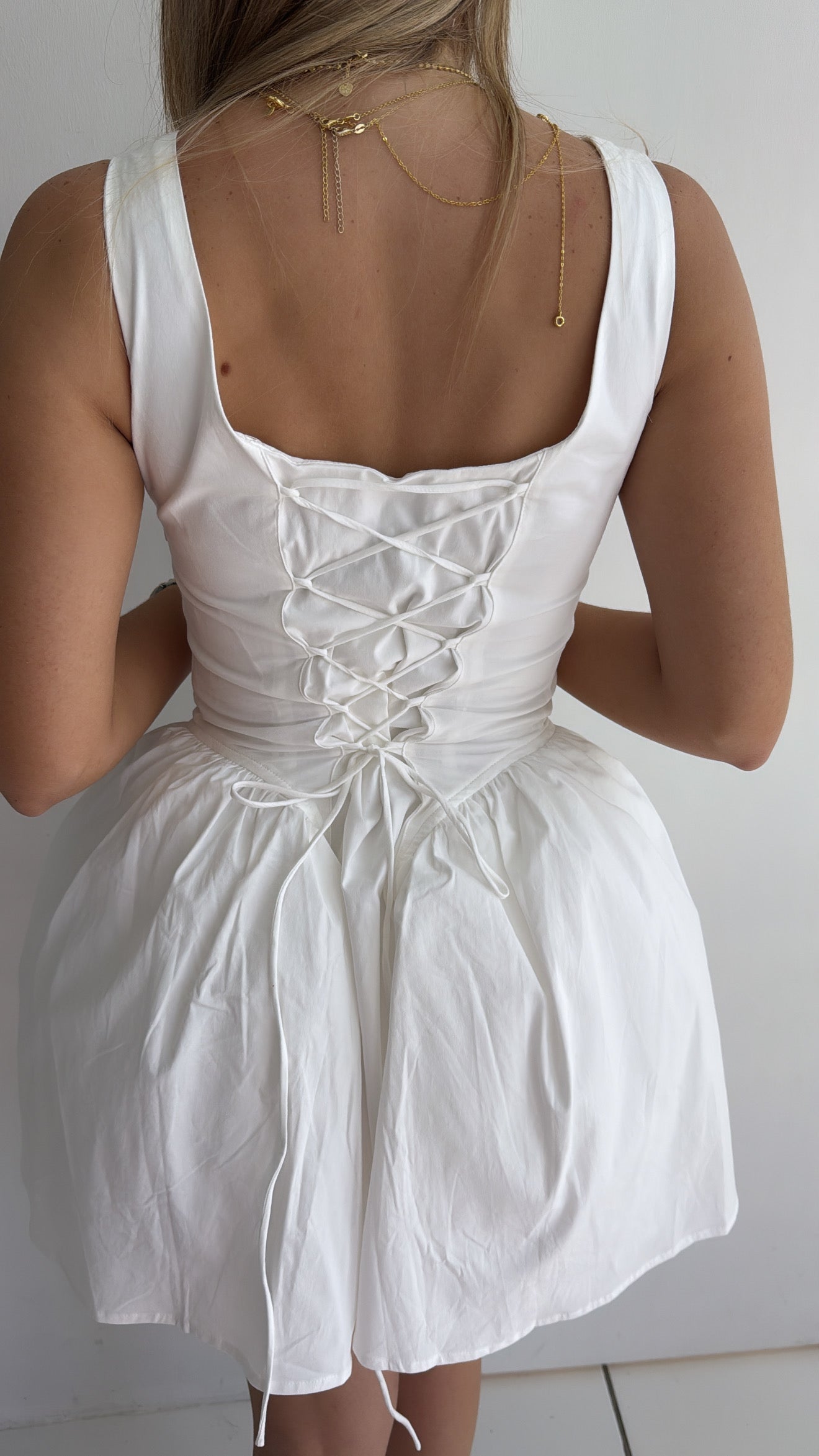White mini dress