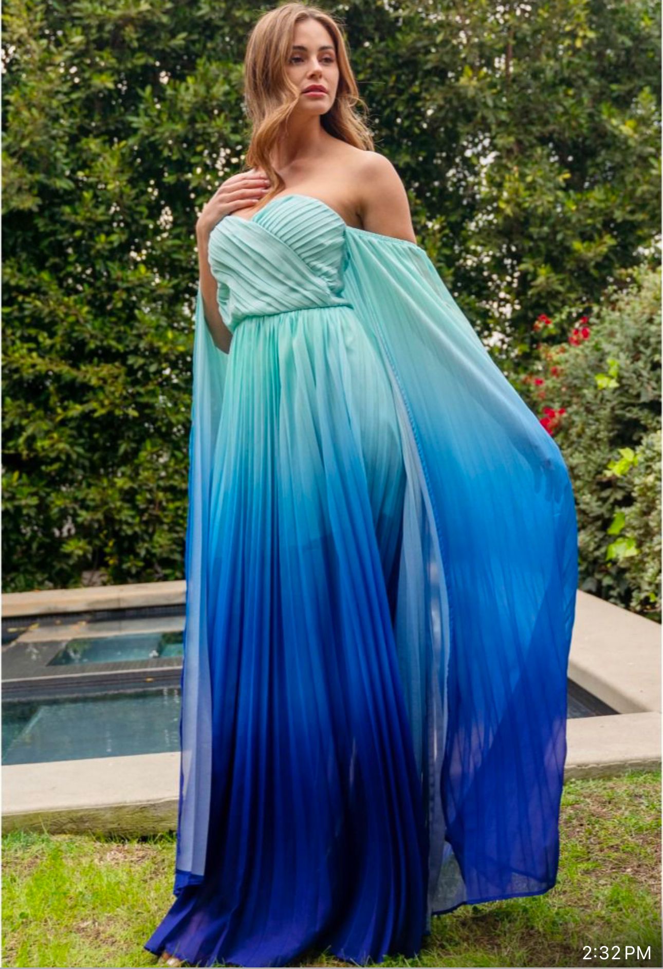 Aqua maxi dress