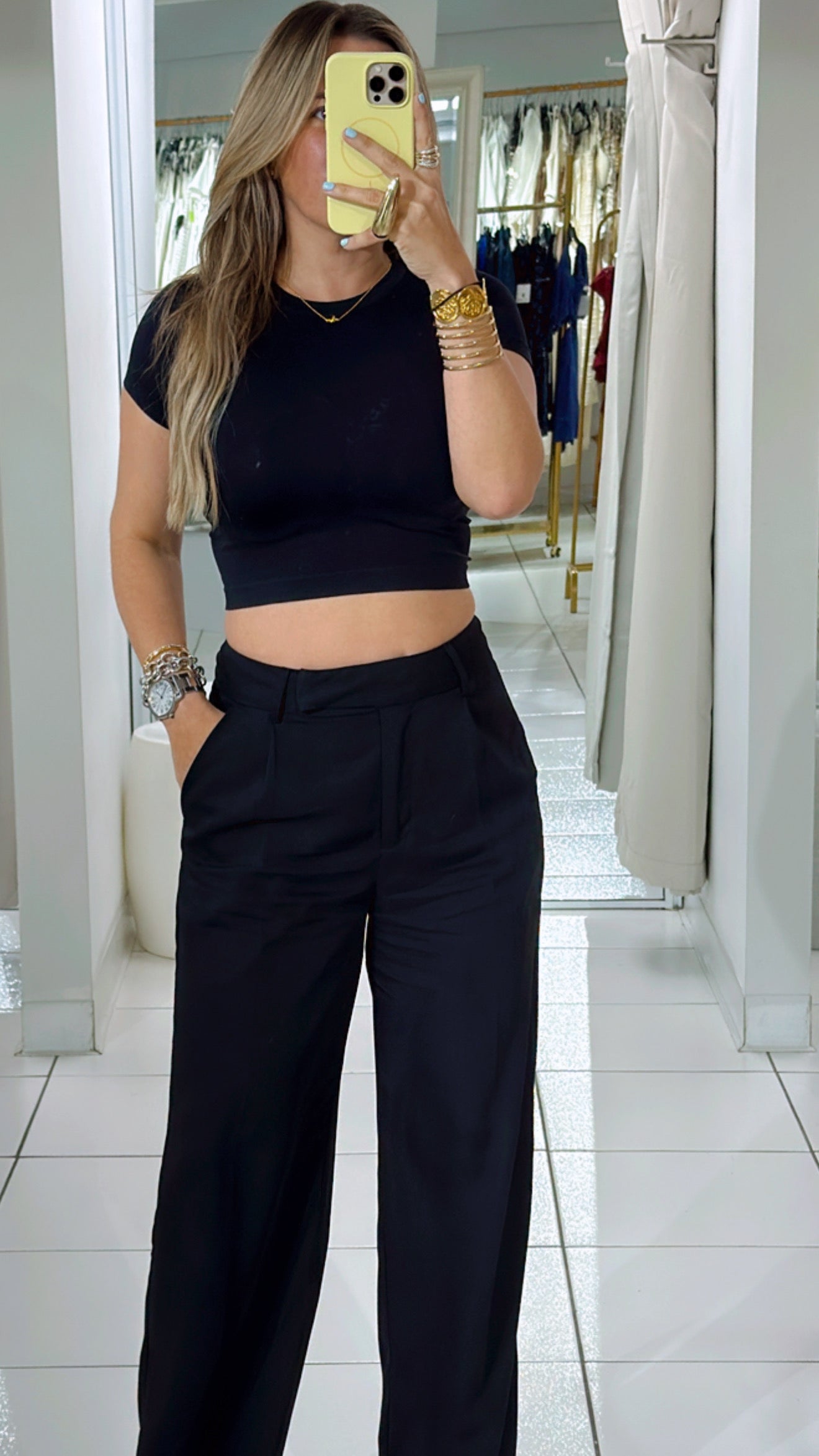 Black lycra crop