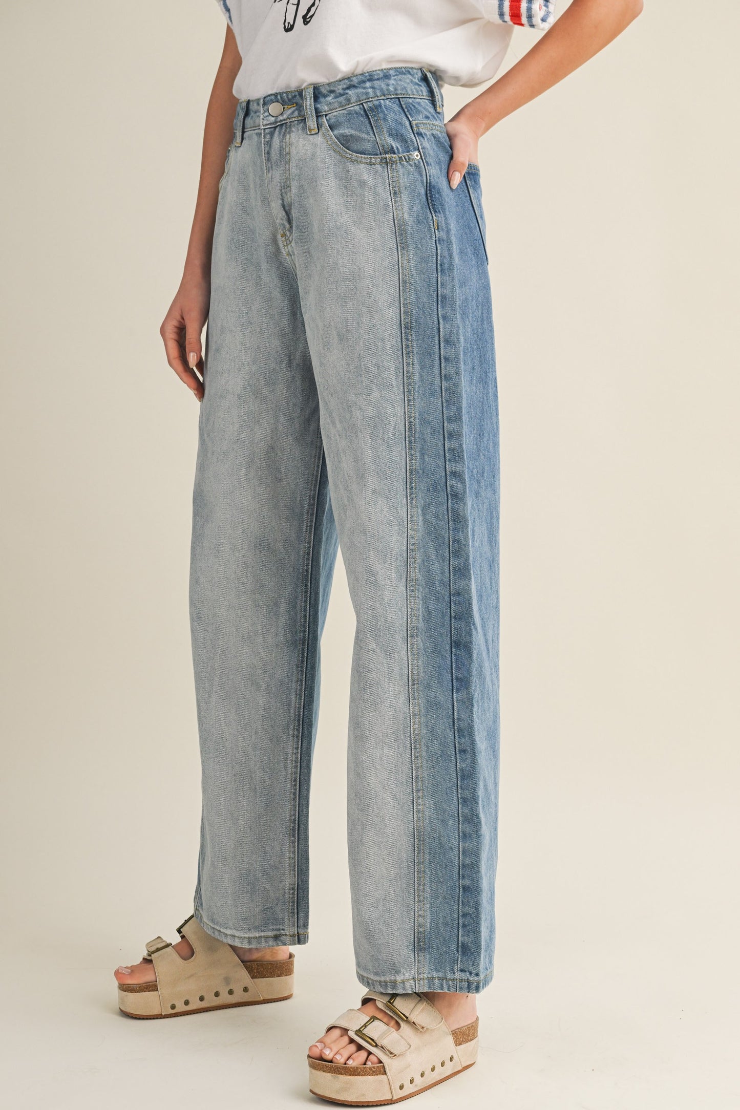 Vintage Washed High Rise Relaxed Straight Jean