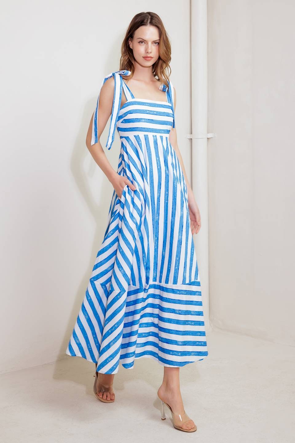 BLUE WOVEN DRESS