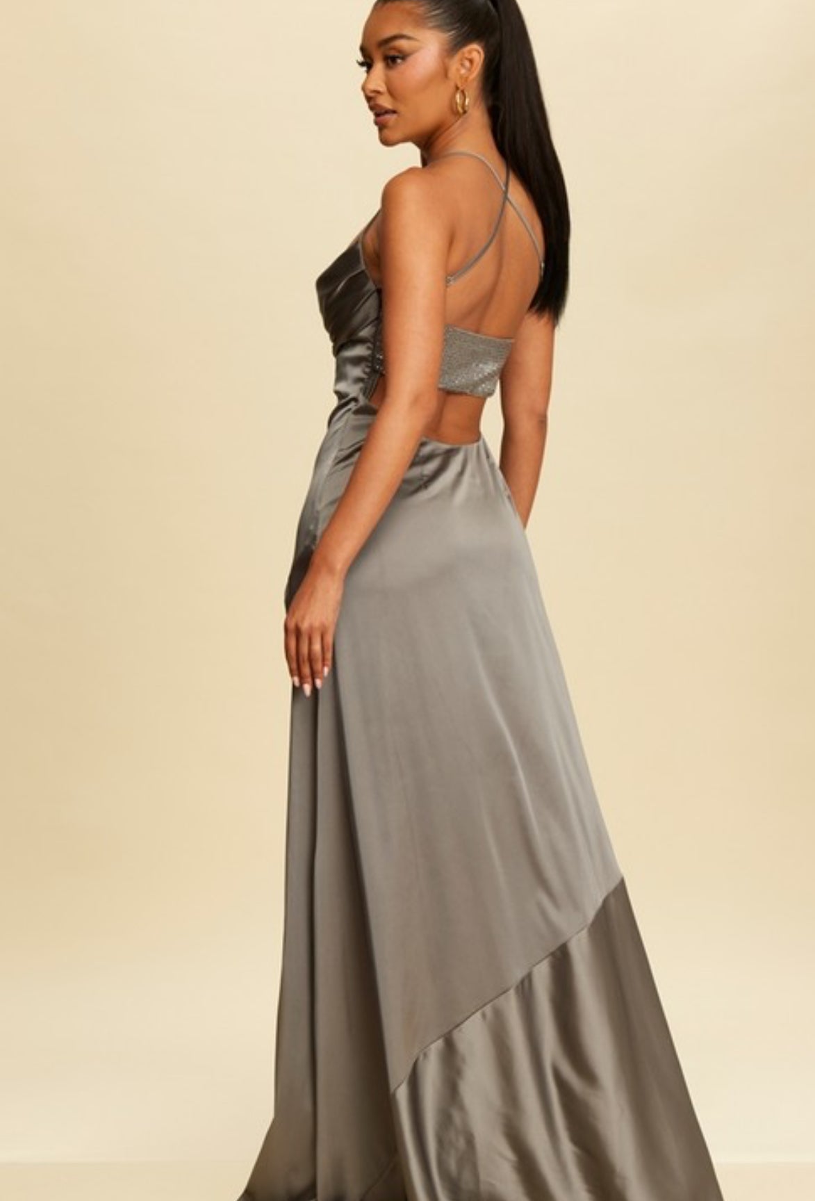 Gray maxi dress