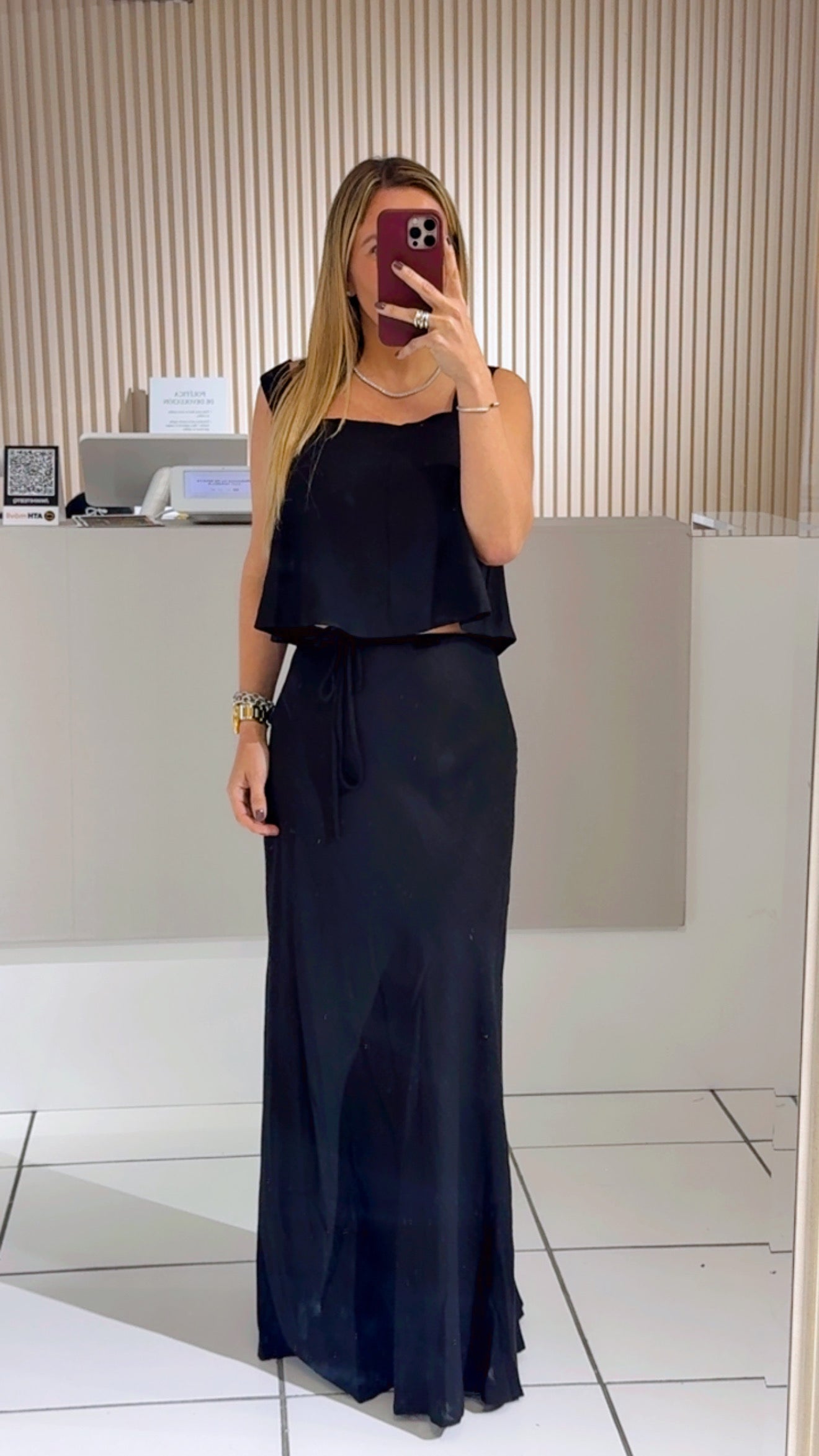 Brenda Black Skirt Set
