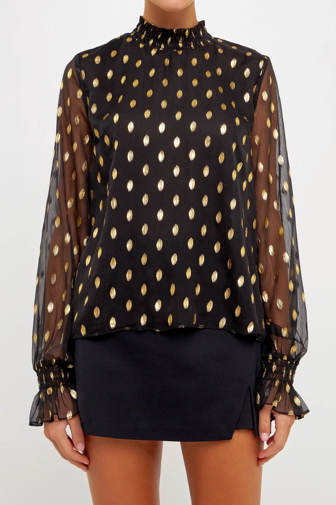 Black Gold Dots Top