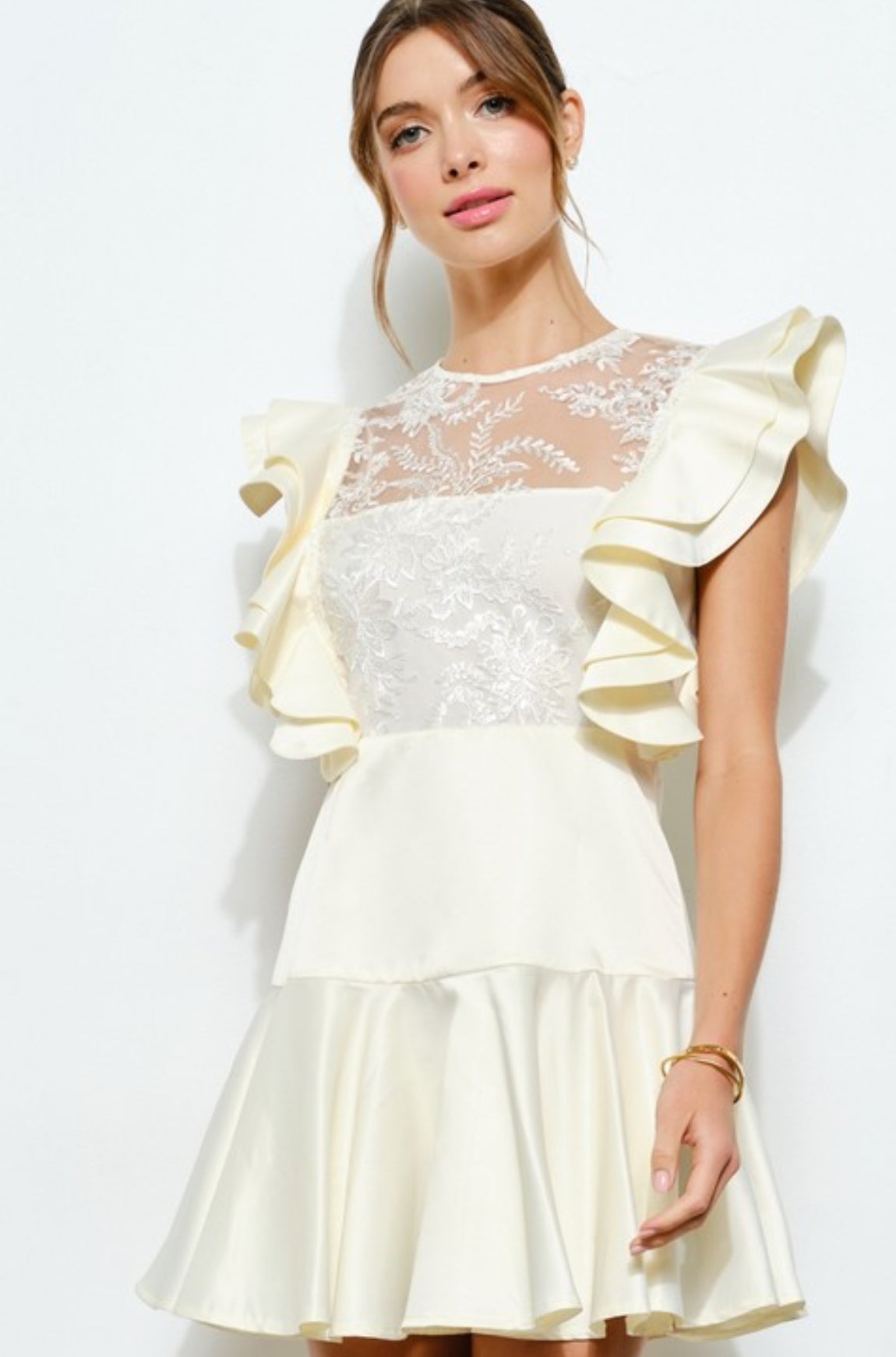 Cream satin dress