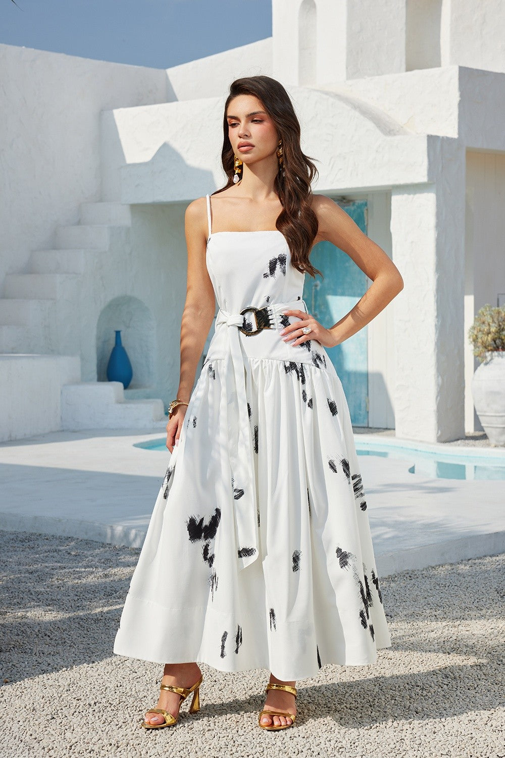 Modern Abstract Muse Midi Dress