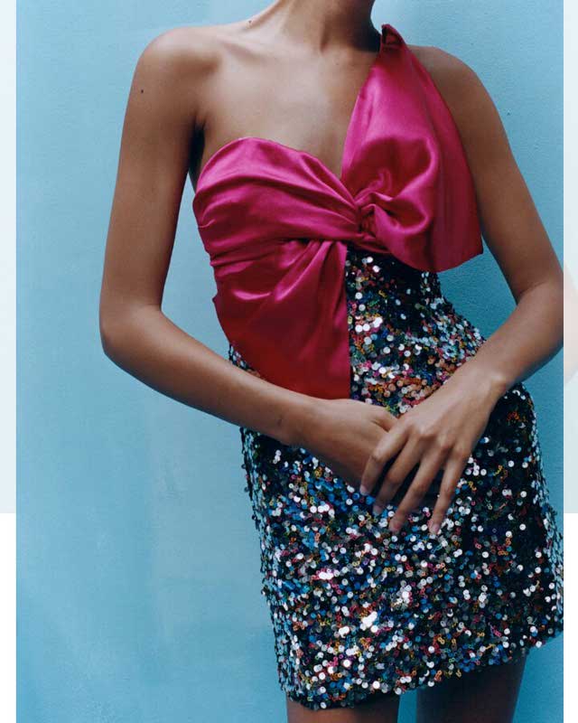 Glitter pink bow dress