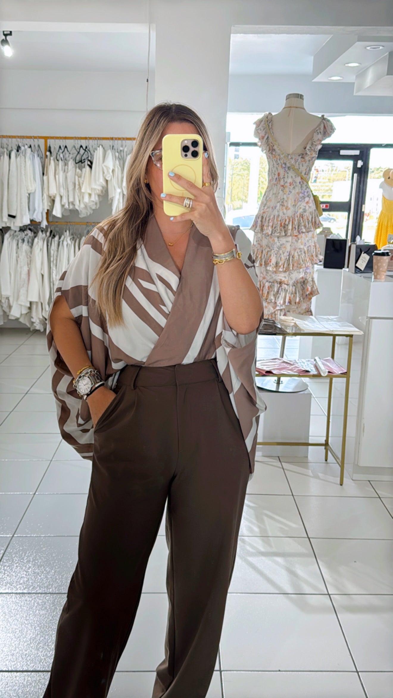 Dark cream top tunic