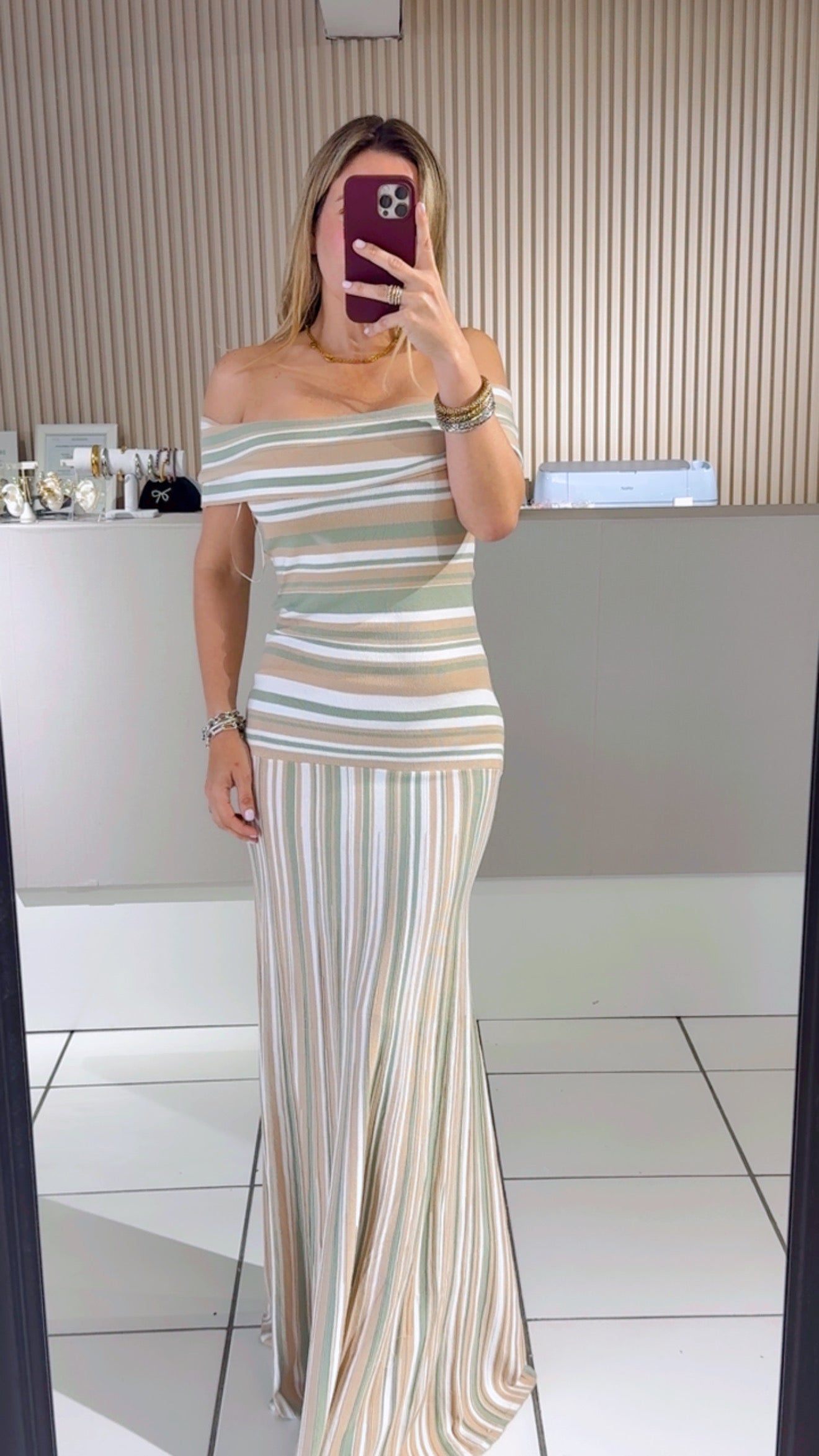 OFF SHOULDER KNIT DRESSS