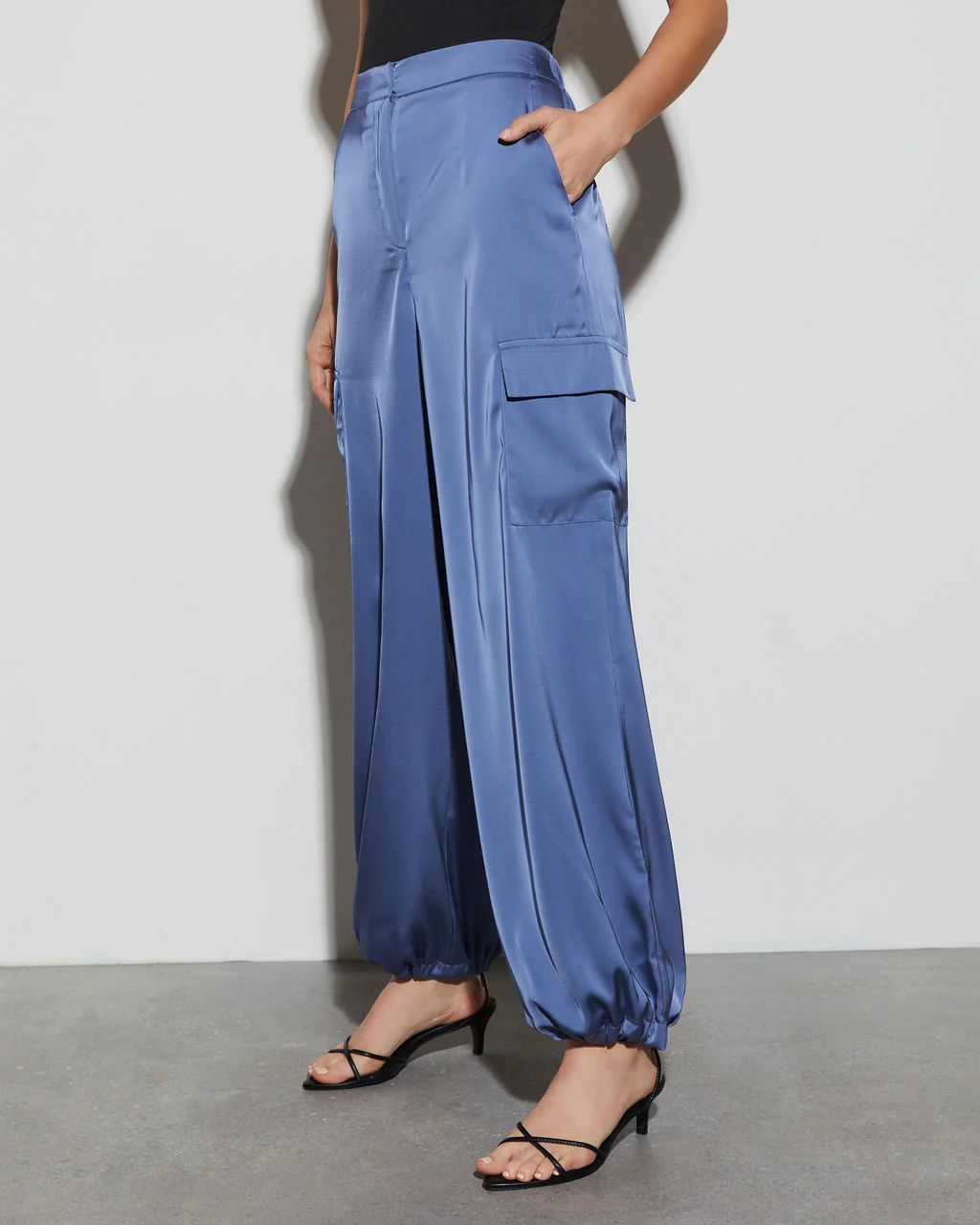 Satin blue joggers