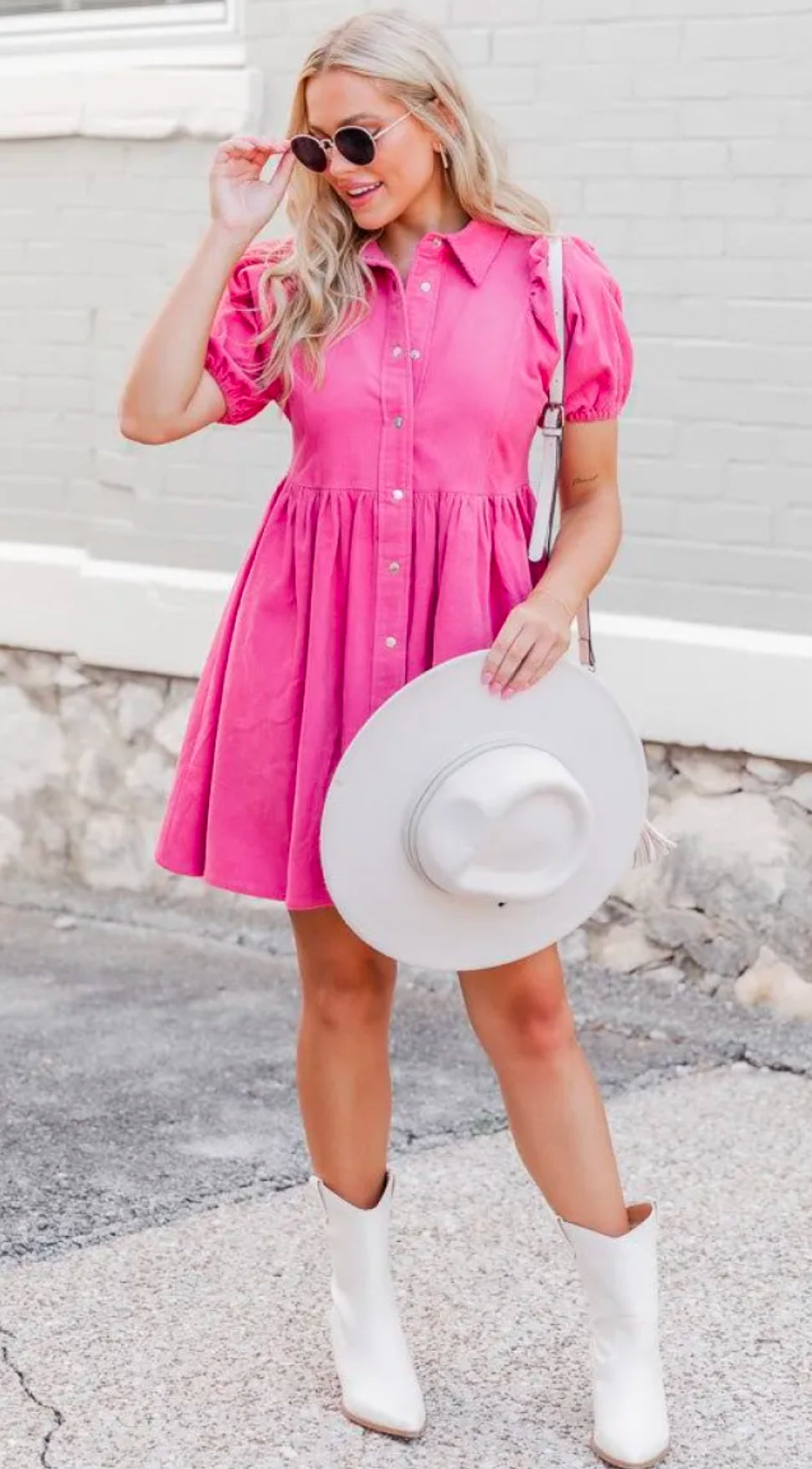 denim pink dress