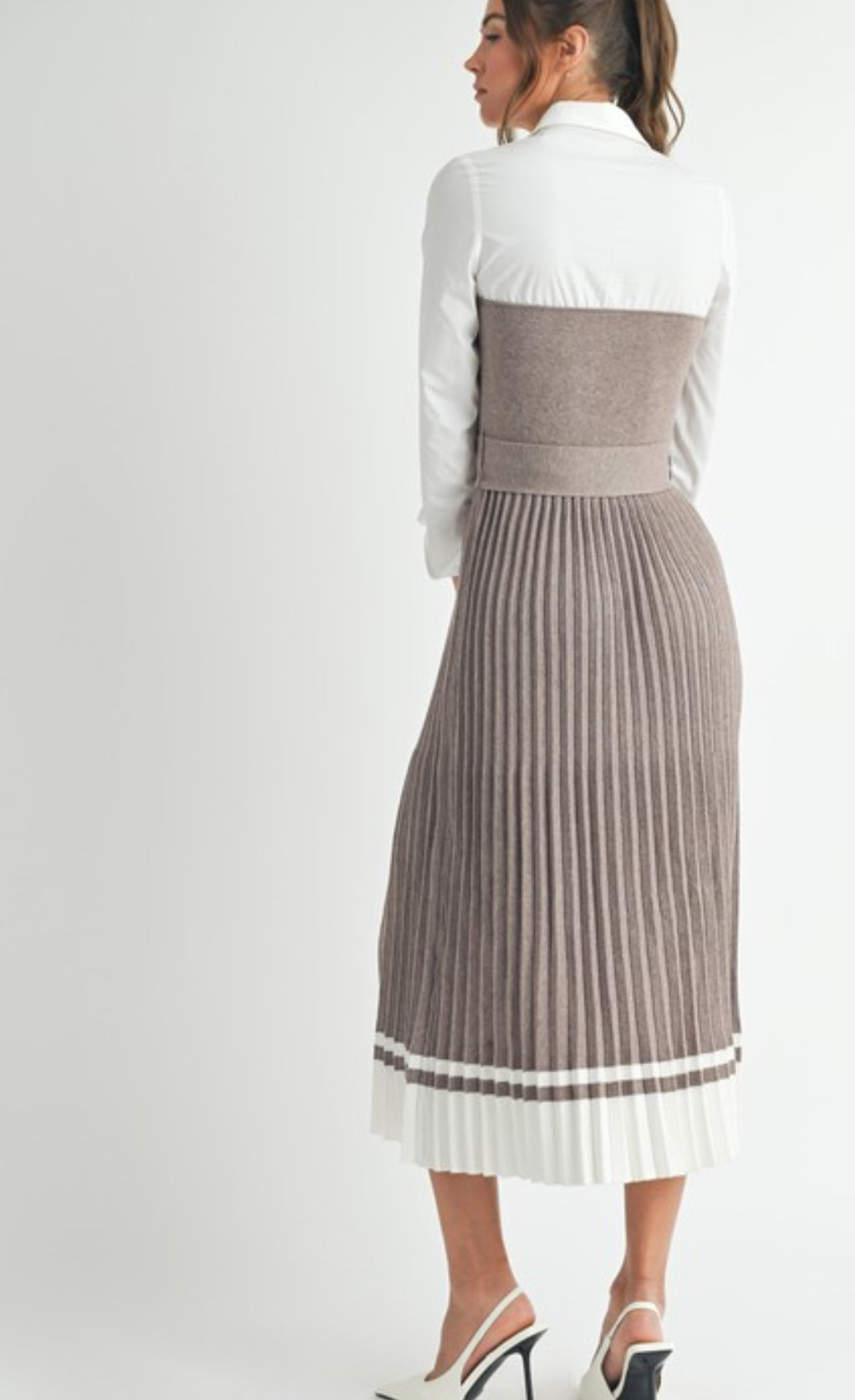 Taupe shirt dress