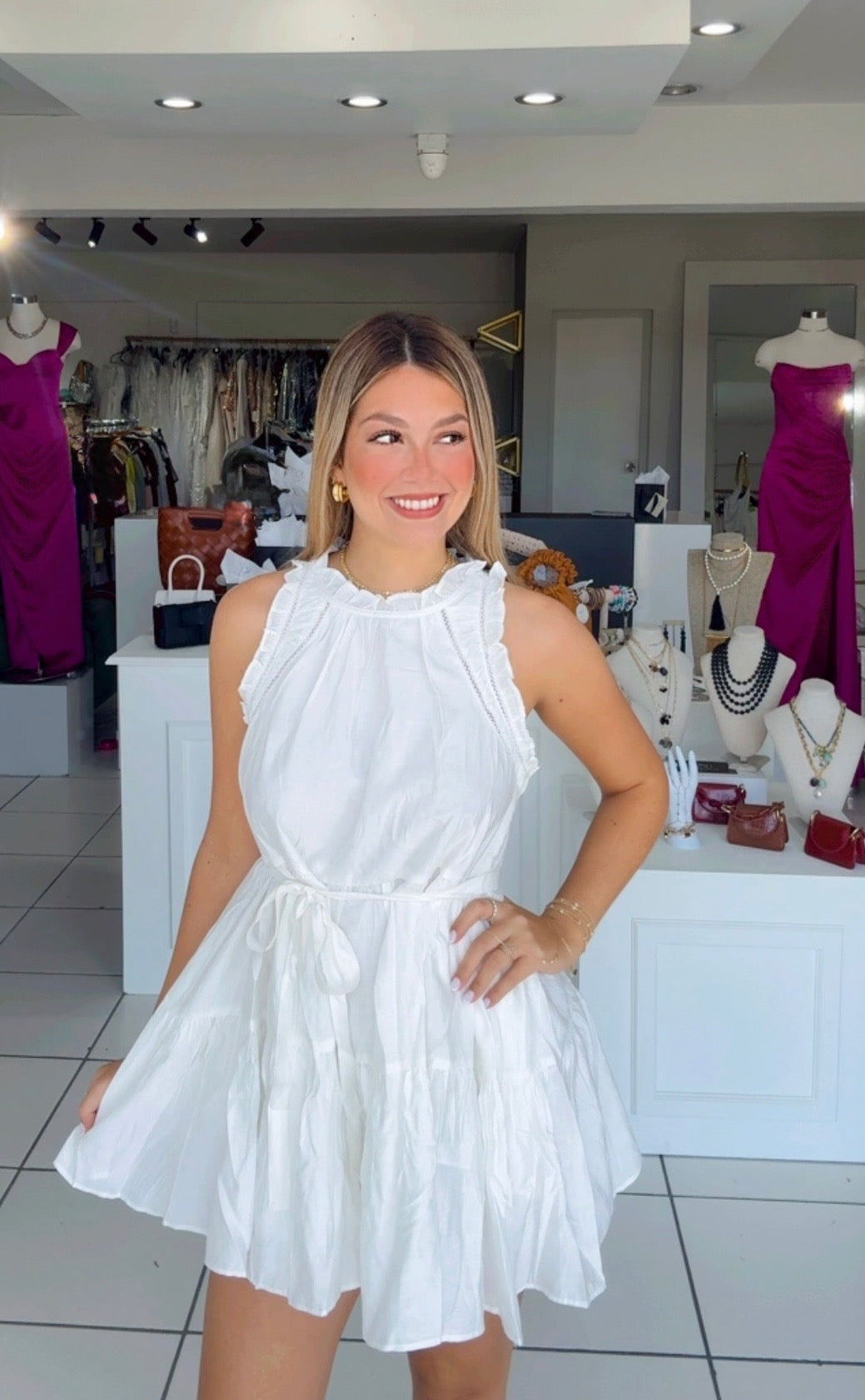 White classic dress
