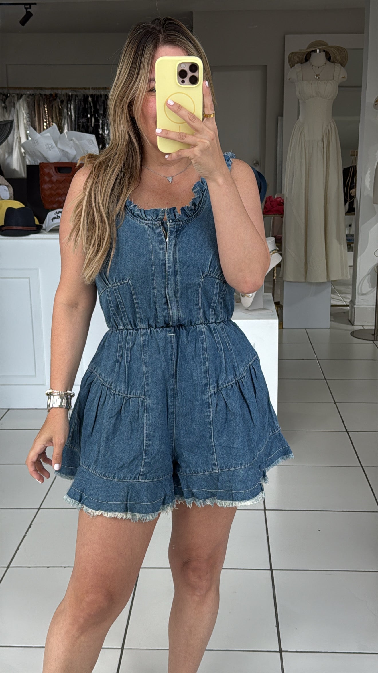 Denim romper