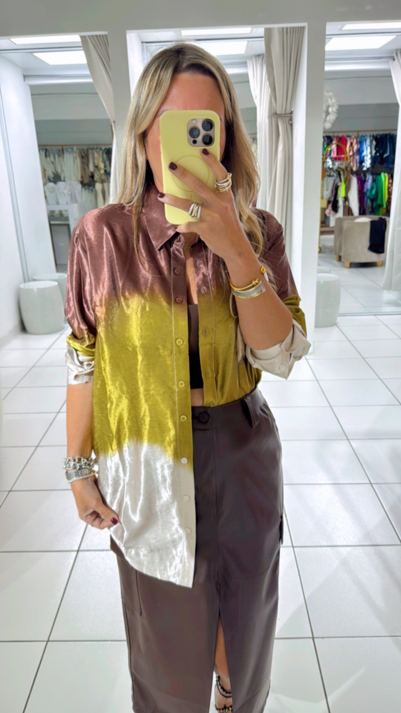 Satin ombre top
