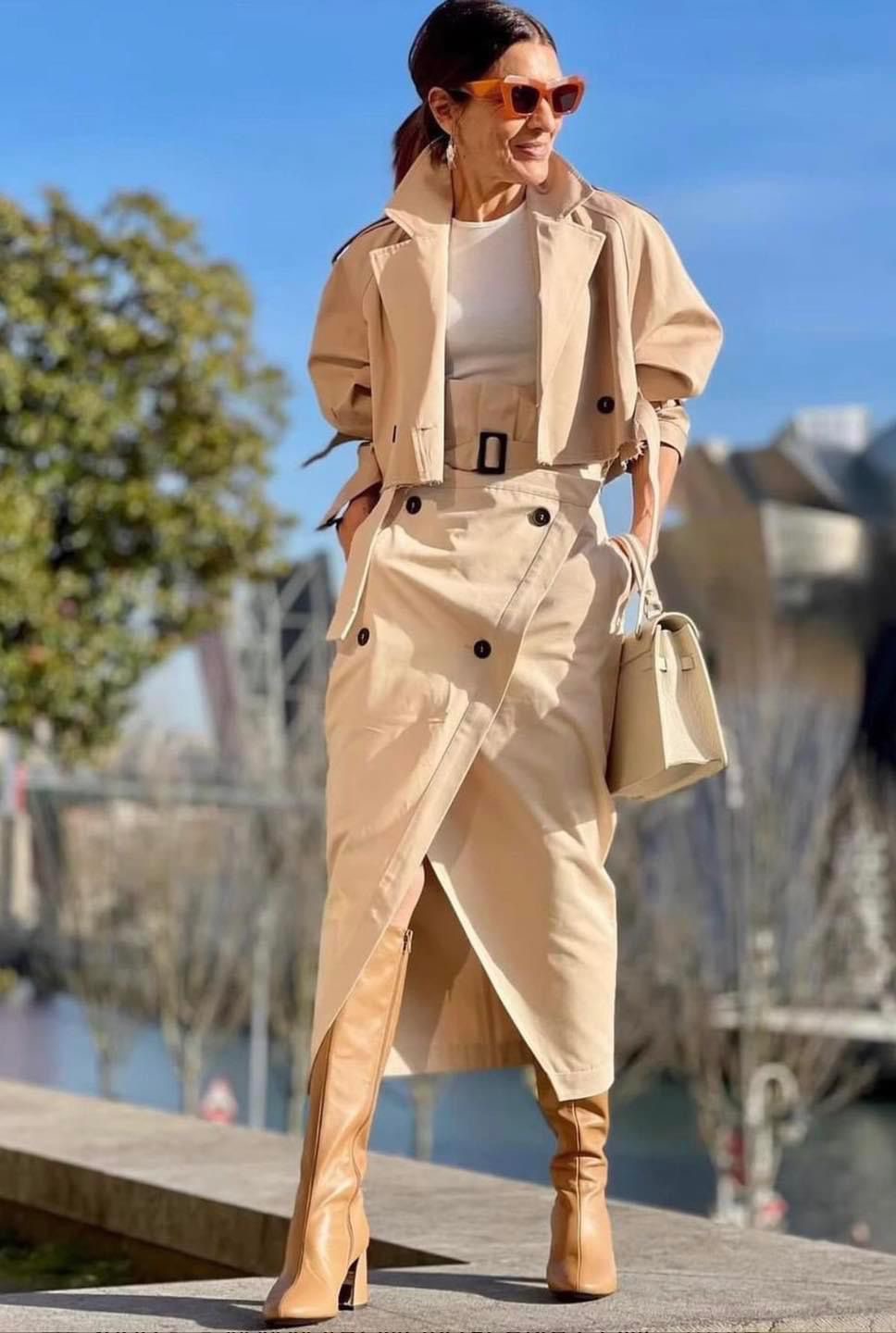 Cream Long Skirt