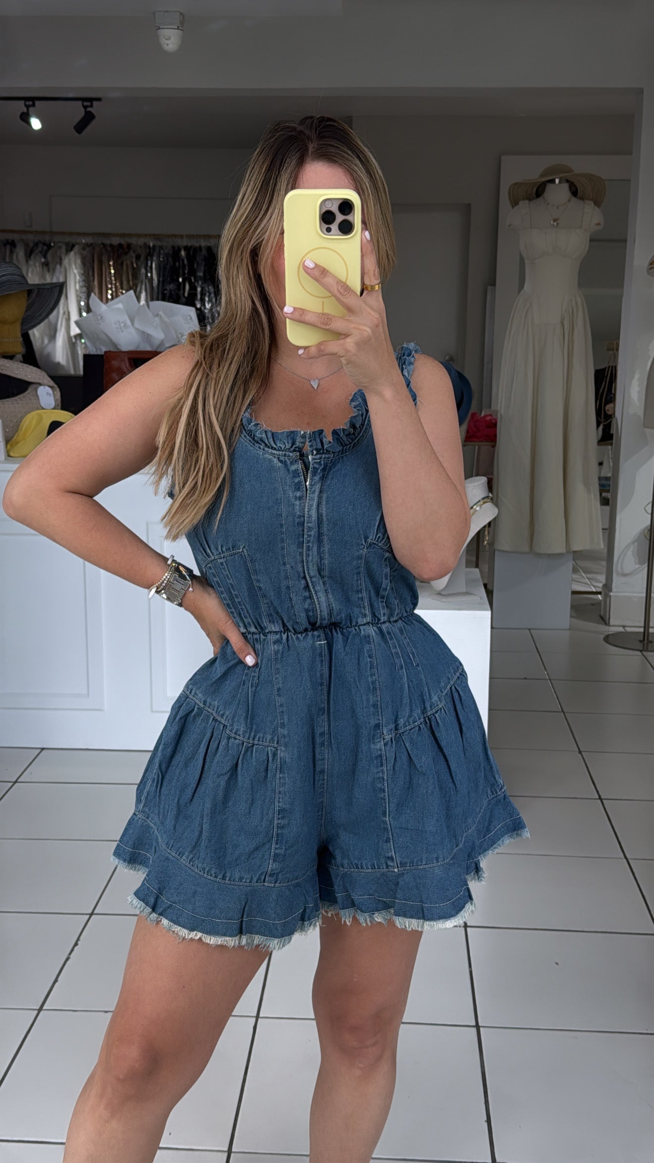 Denim romper