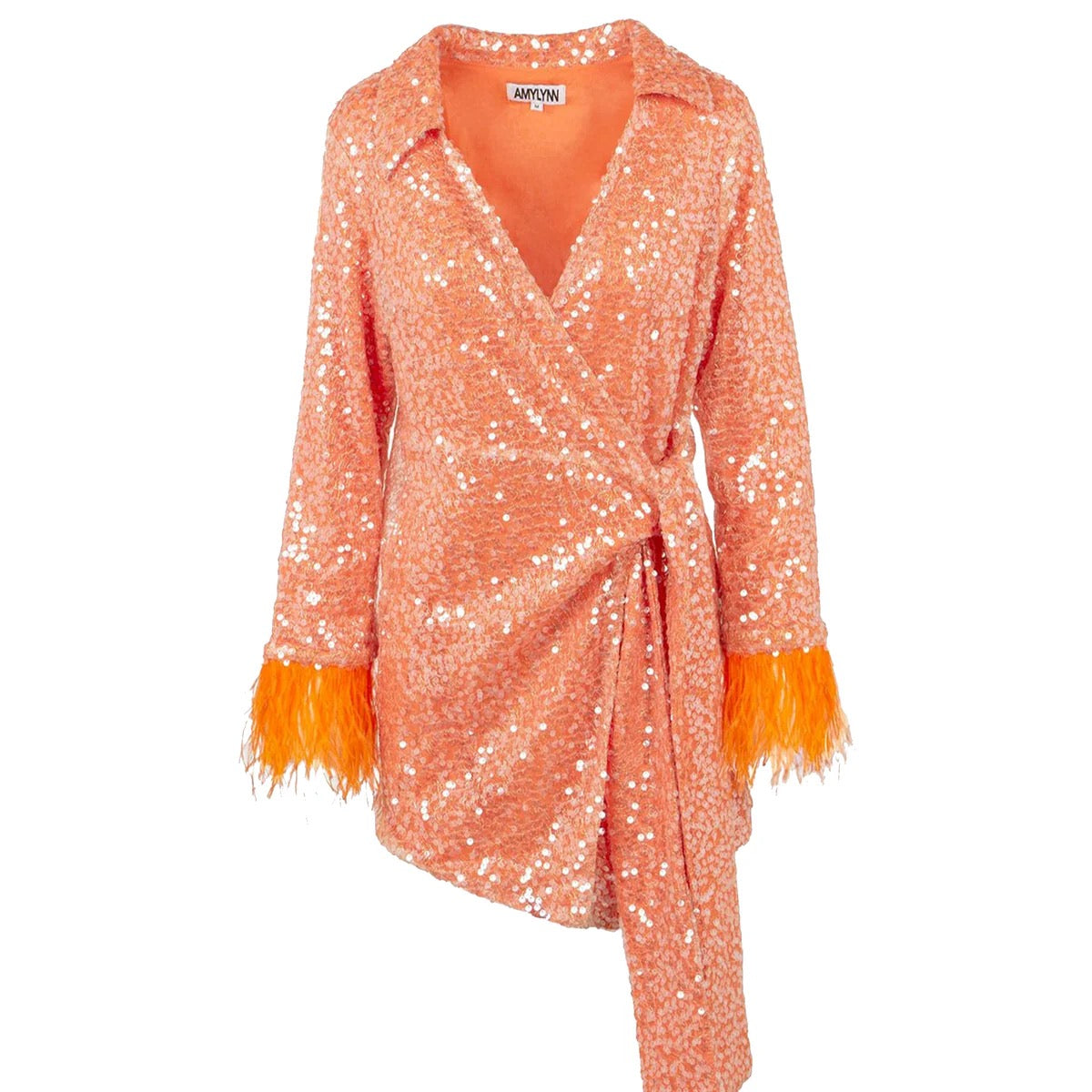 Orange sequin dress