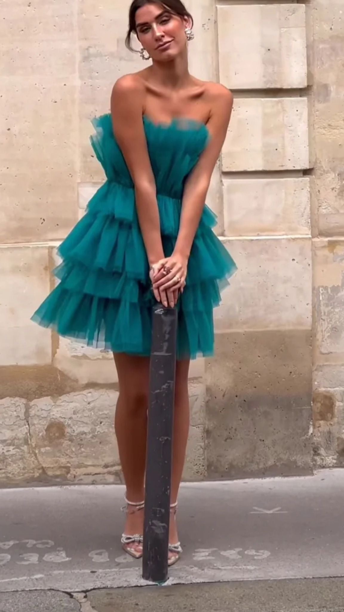 Verde Esmeralda Ruffle Dress