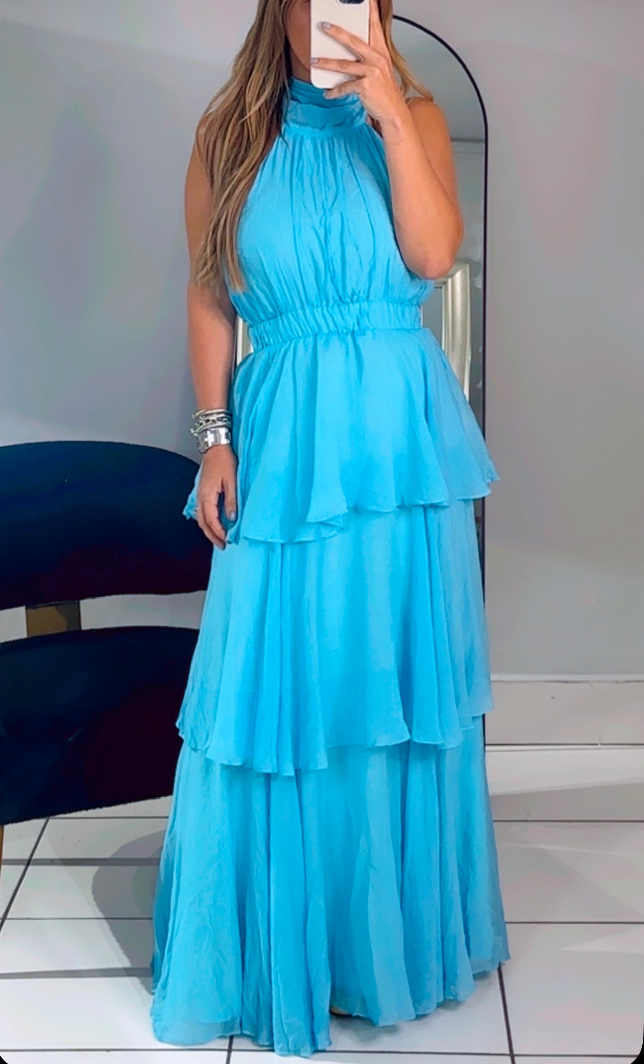 Ruffle baby blue dress
