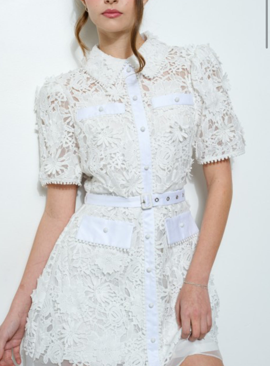 White crochet dress