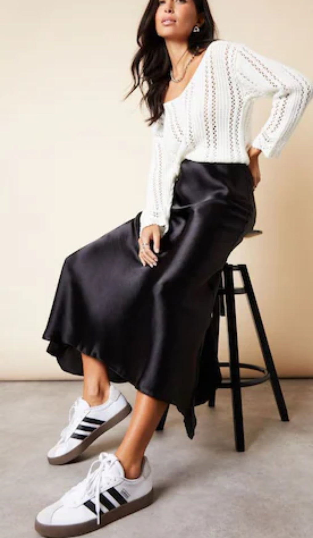 Black satin skirt