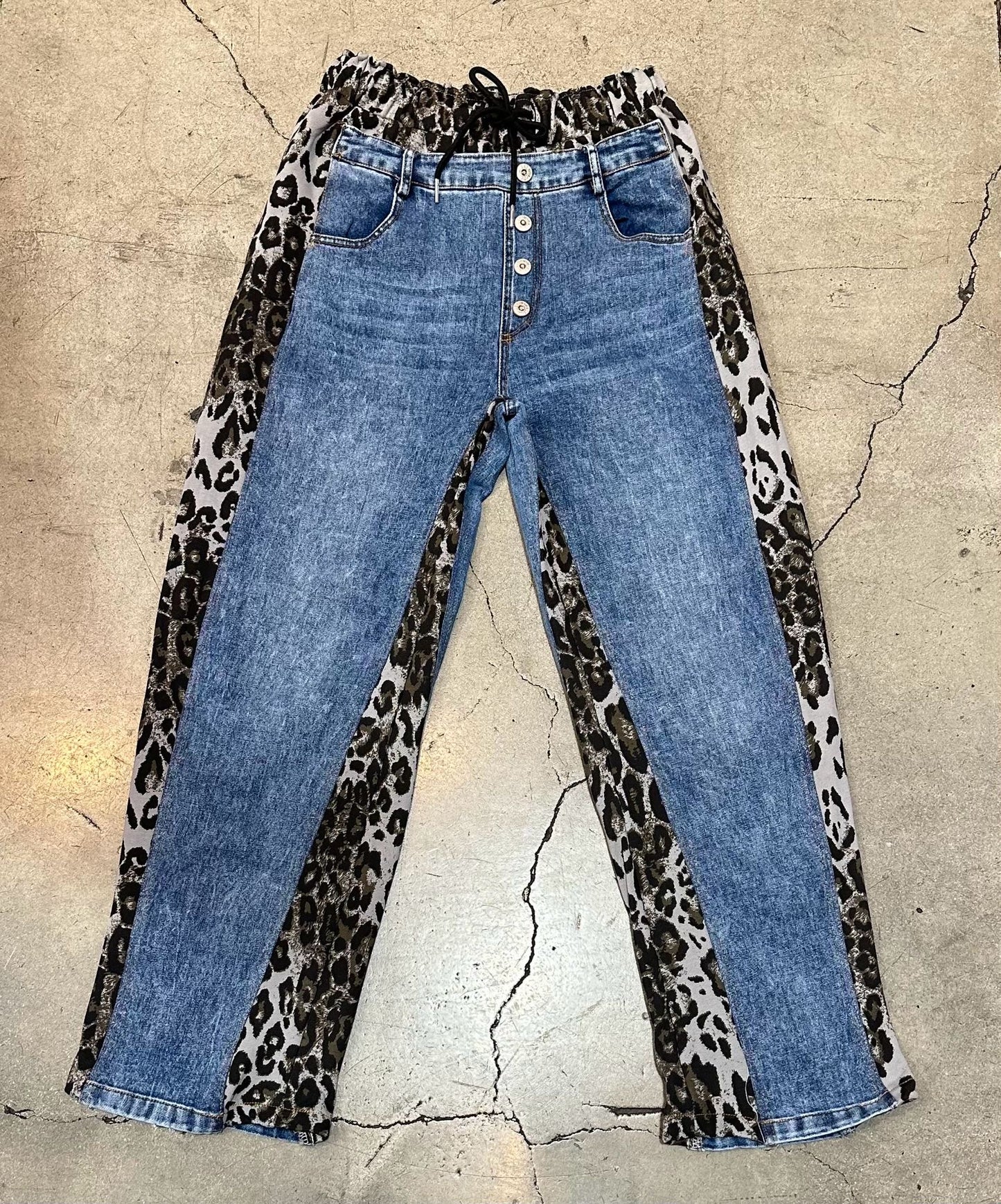 Animal print denim