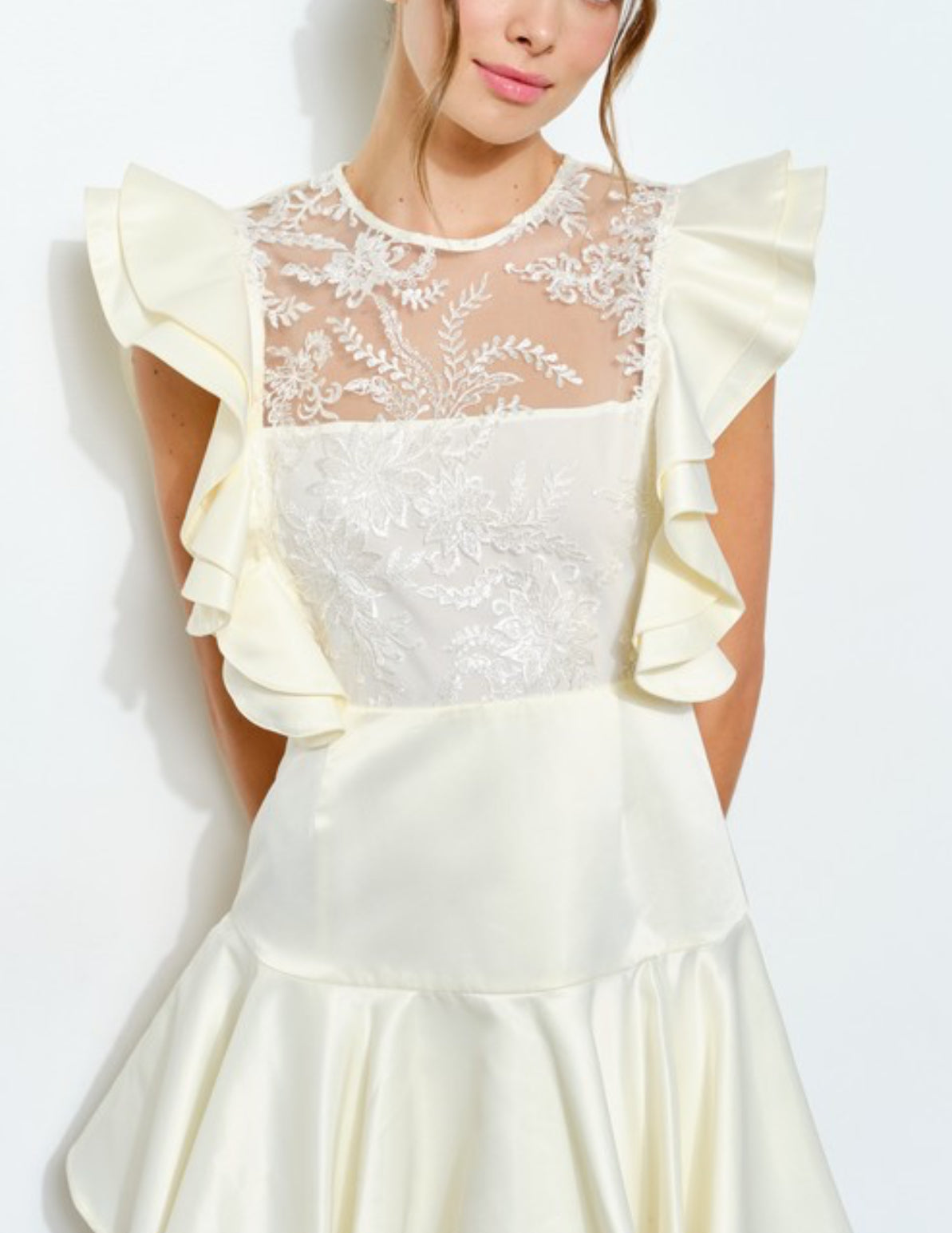 Cream satin dress