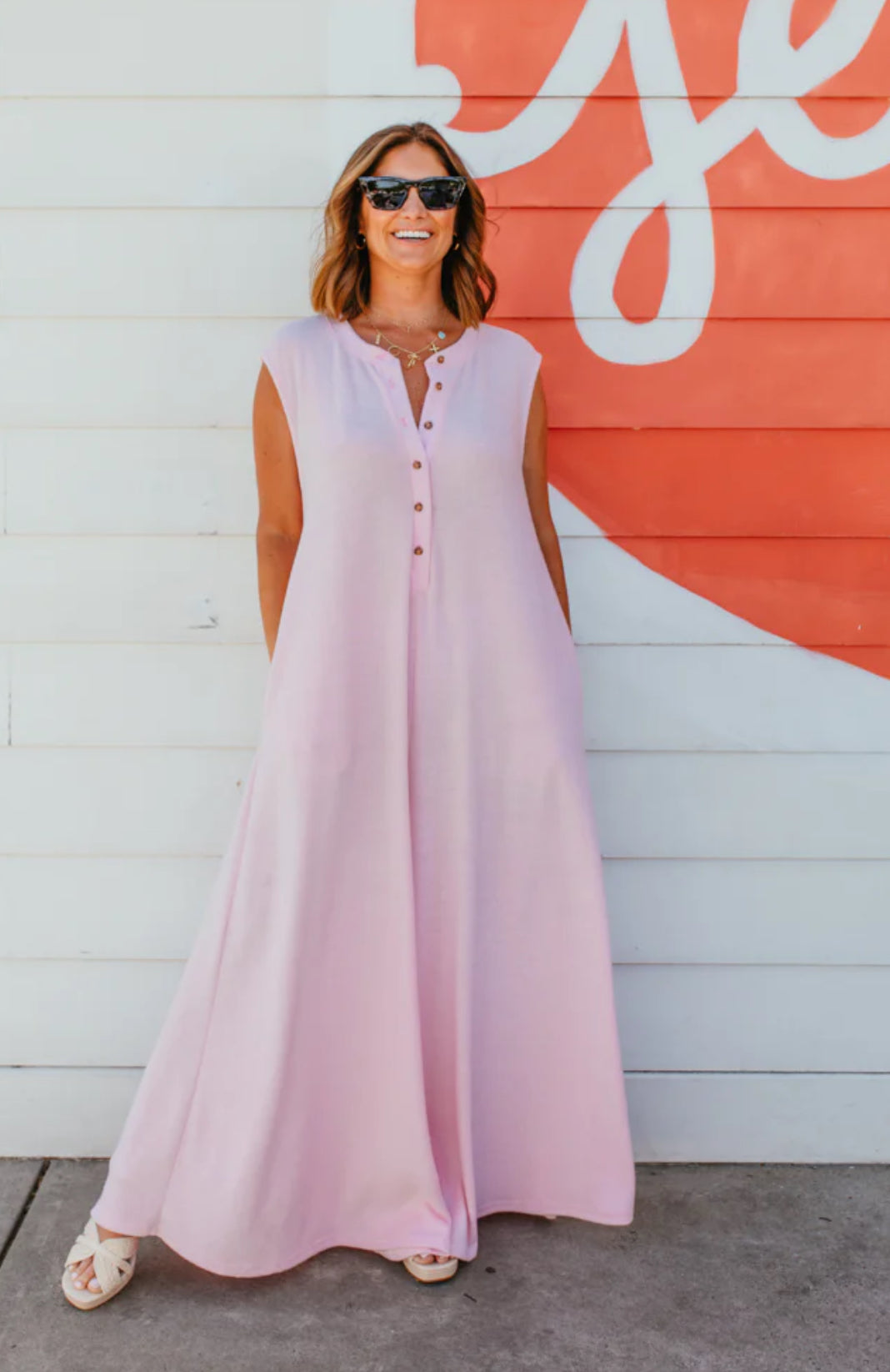 Take chance blush jumpsuit