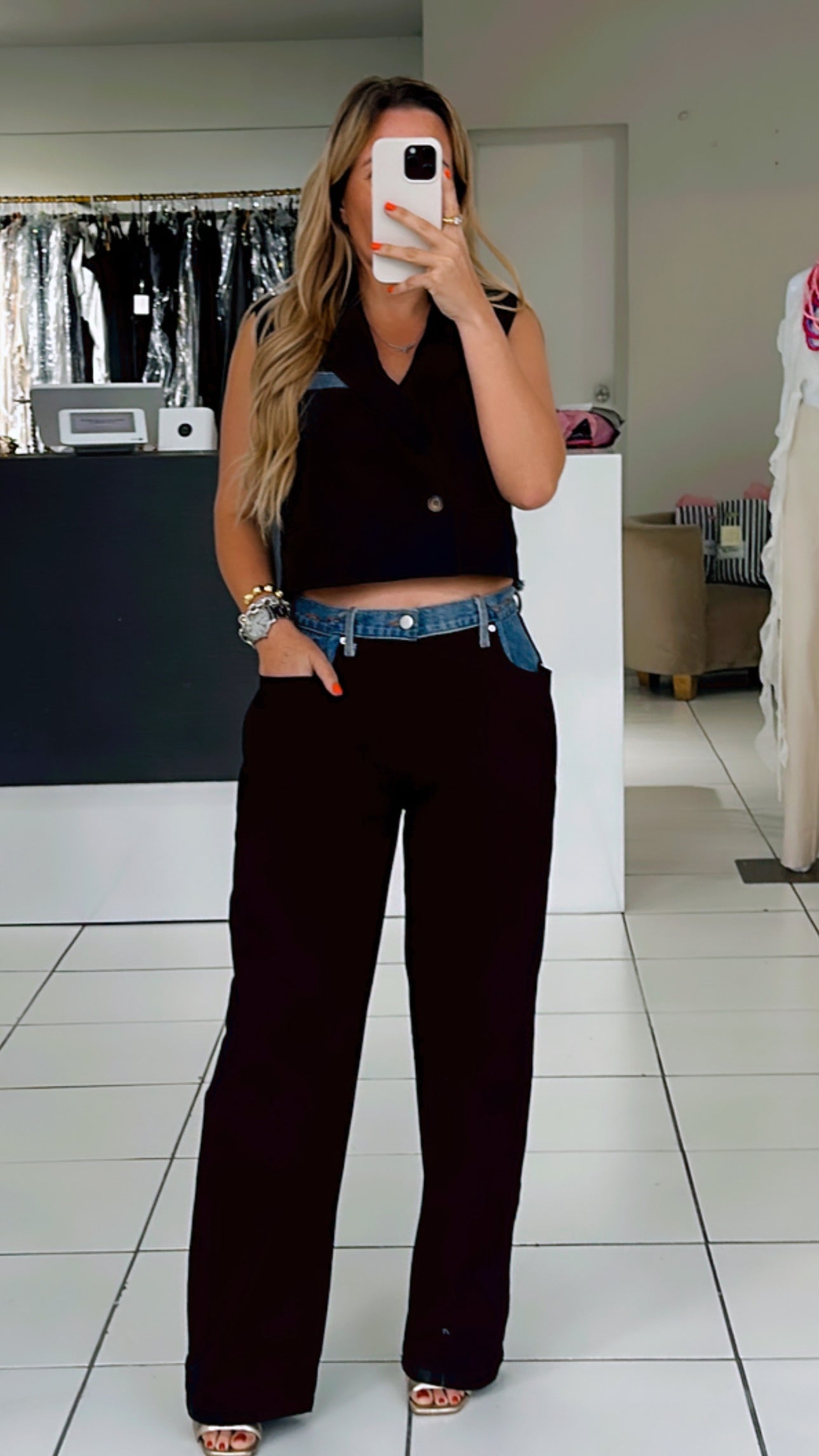 Black denim pant