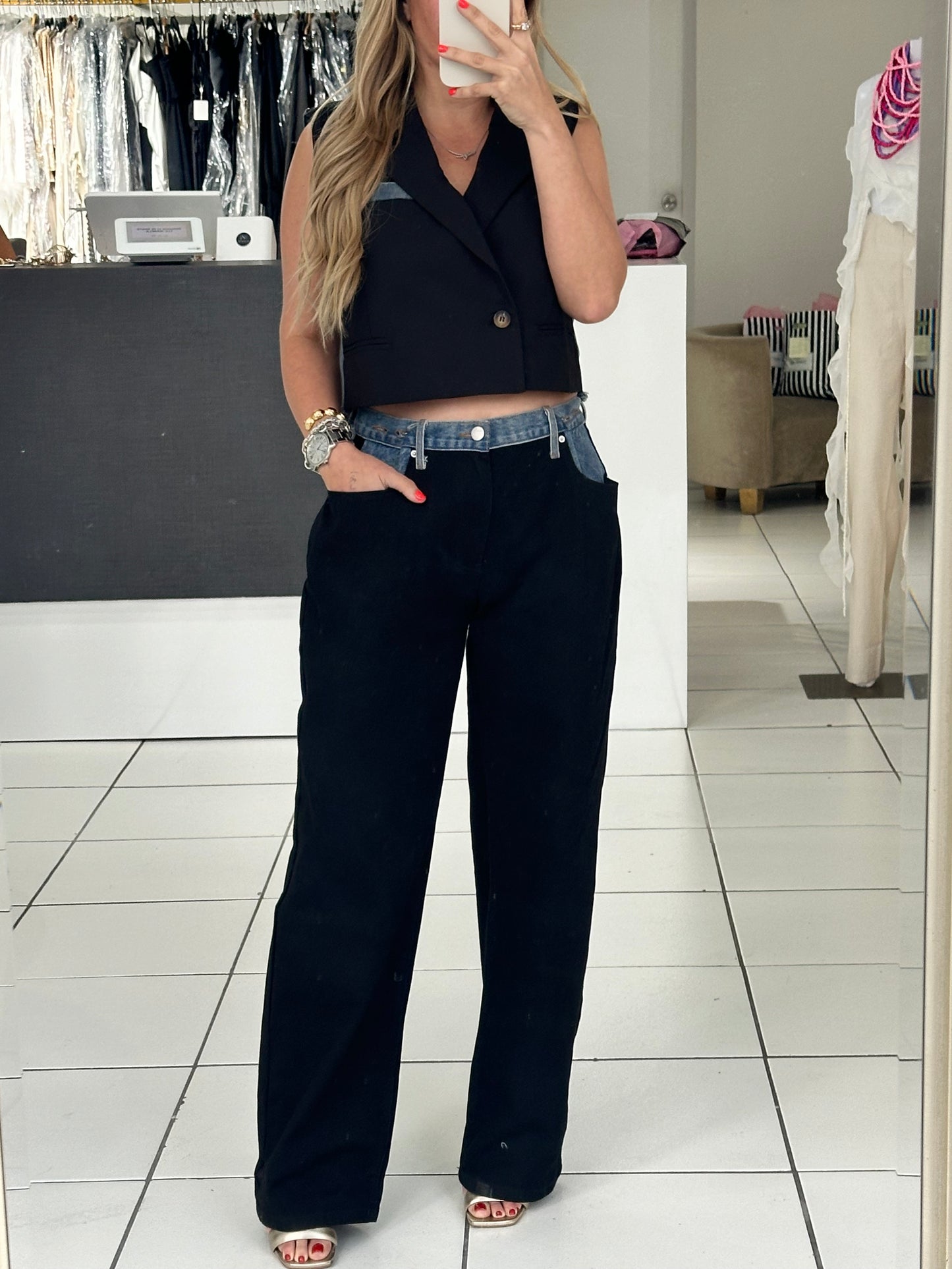 Black denim pant