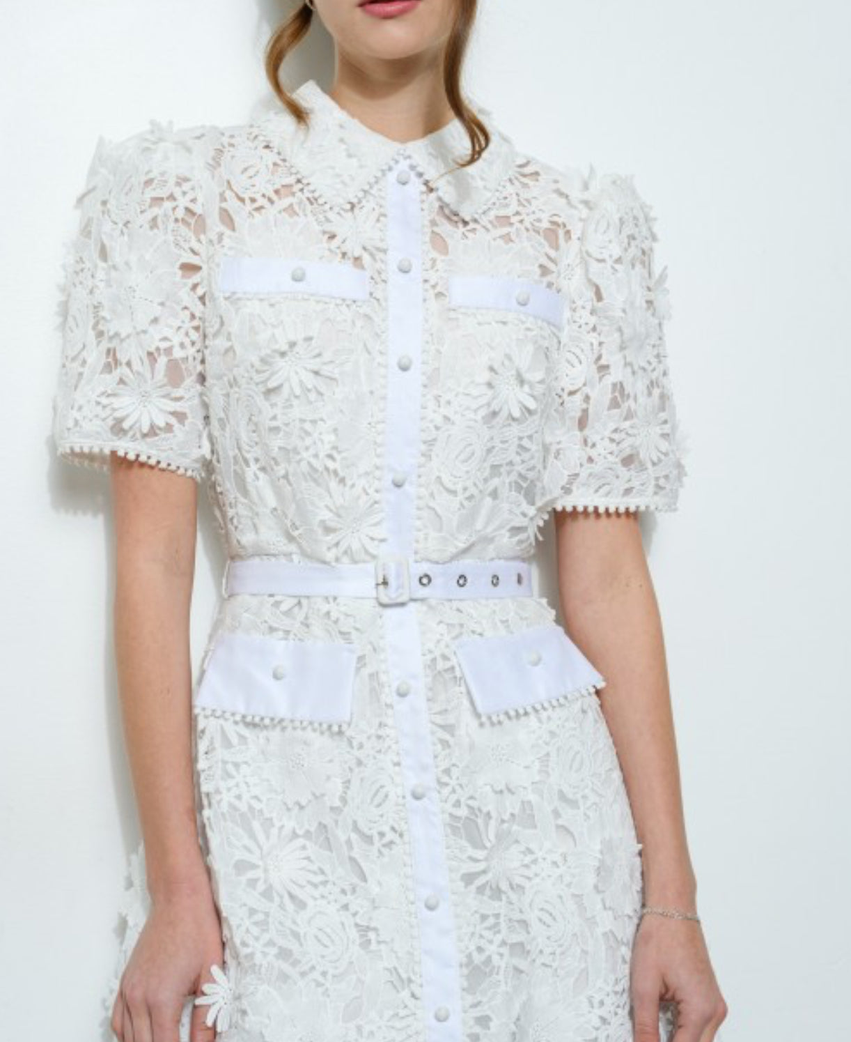 White crochet dress