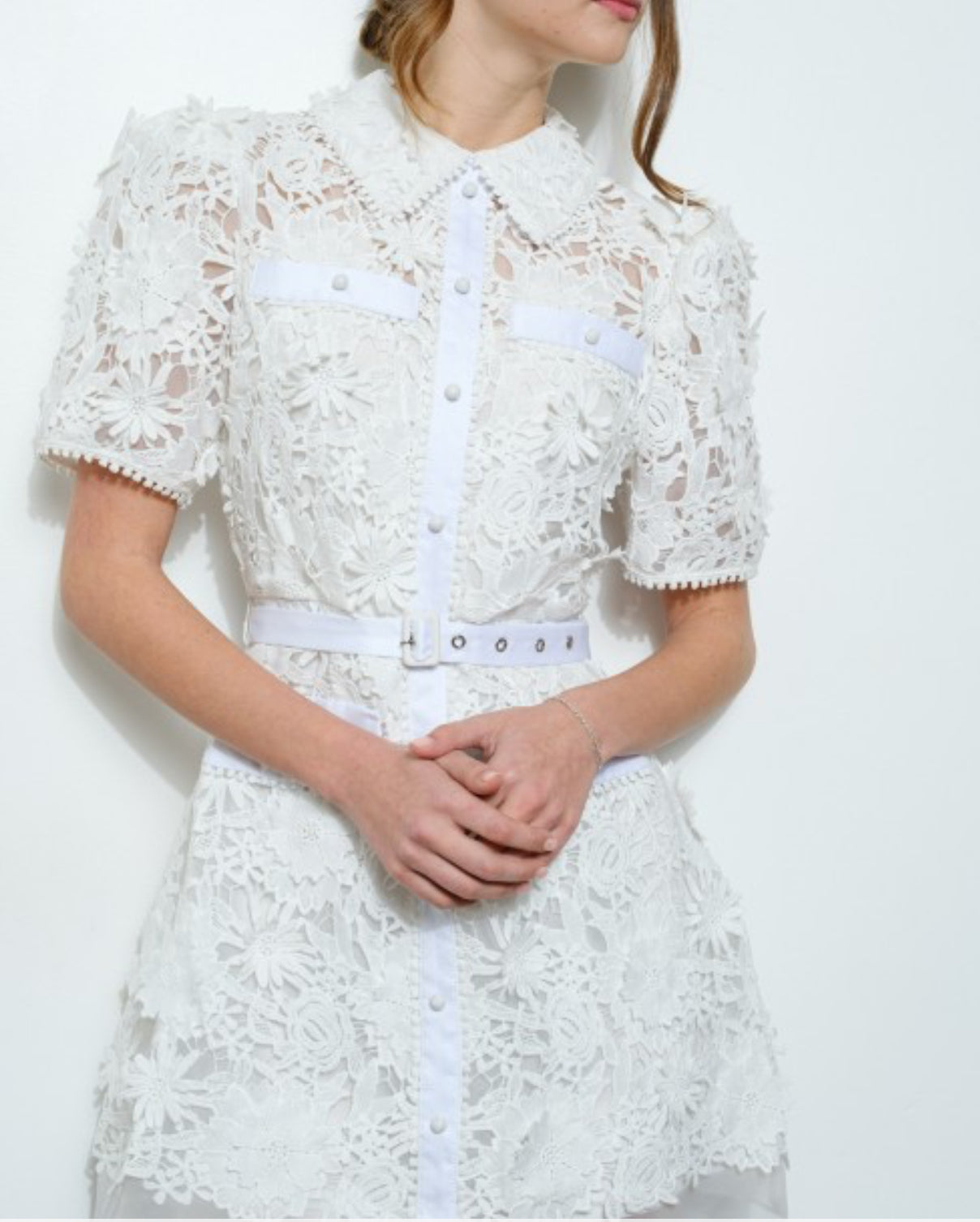 White crochet dress