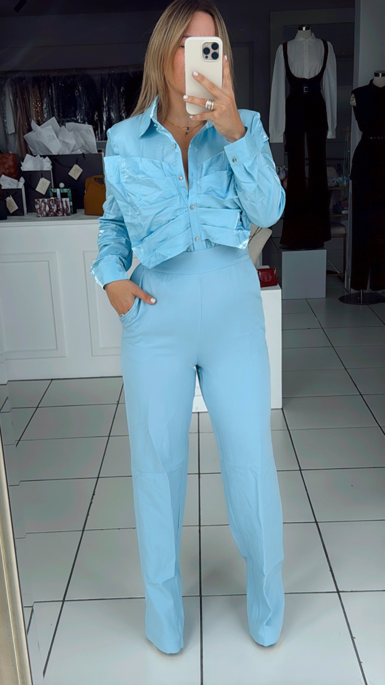 Blue jumpsuit