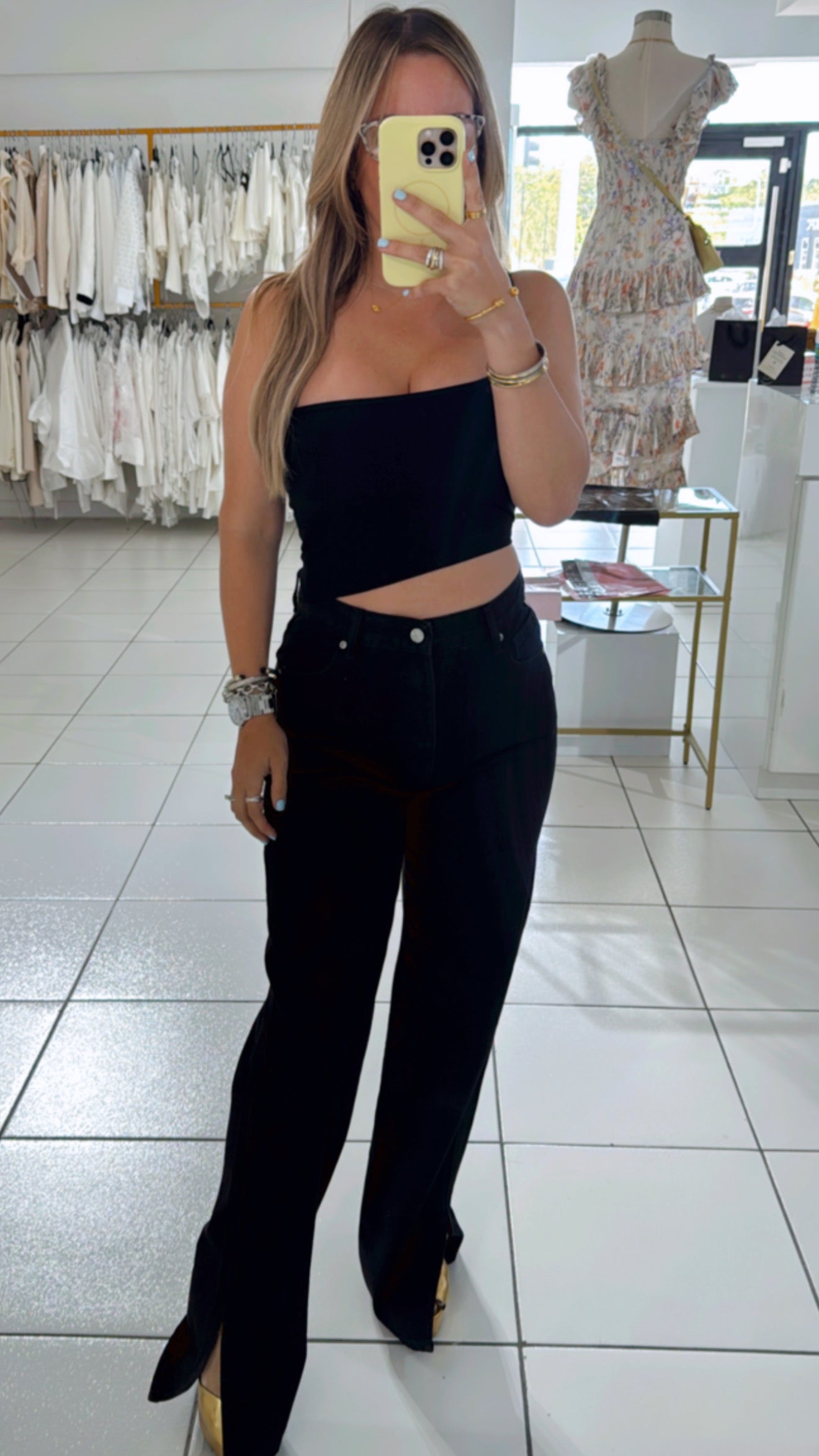 Black denim pant