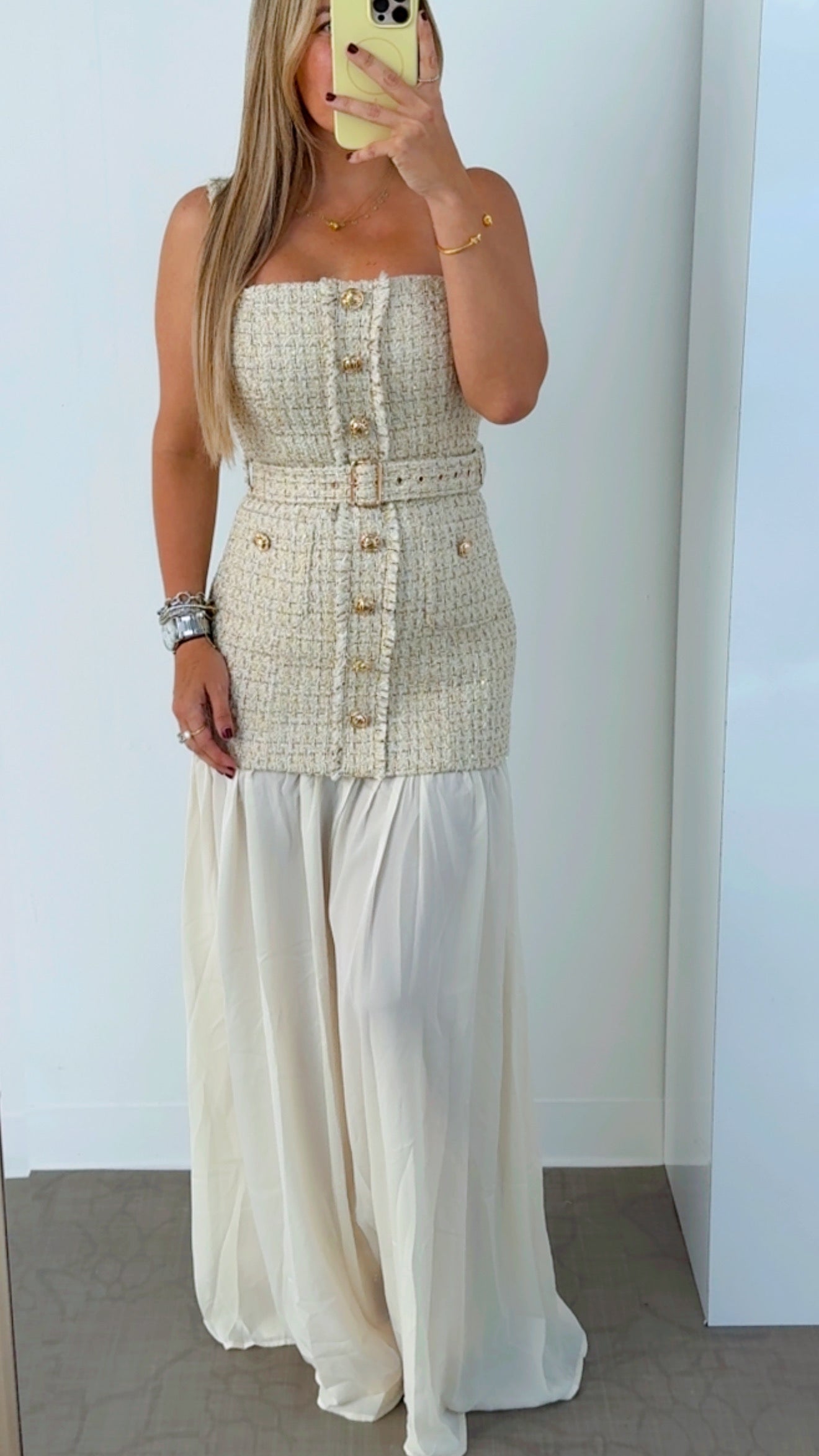 Tweed maxi dress