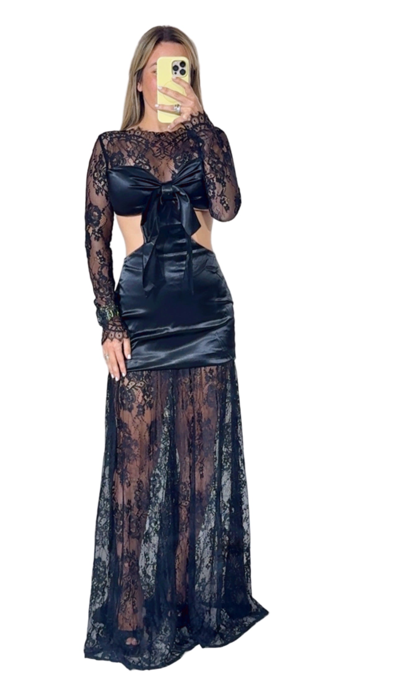 Black lace maxi
