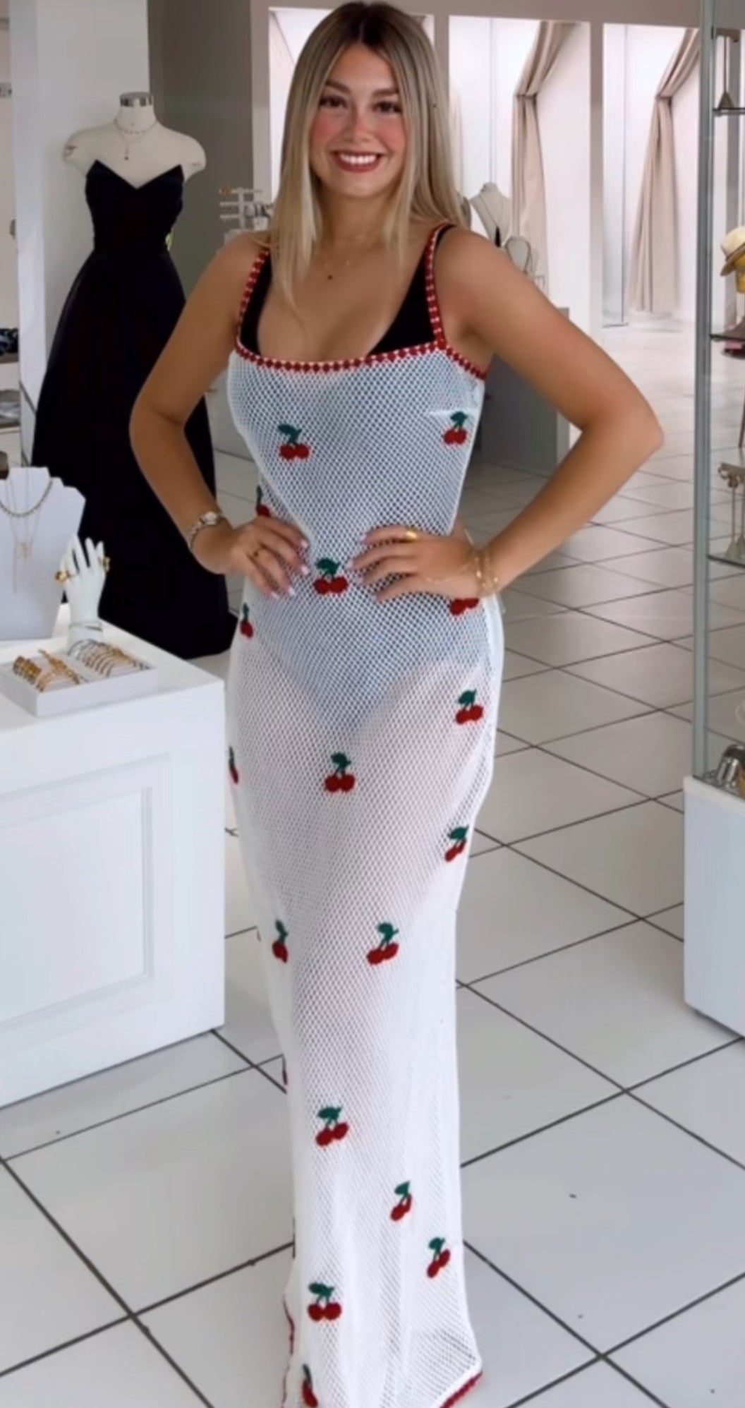 Cherry cover up dress