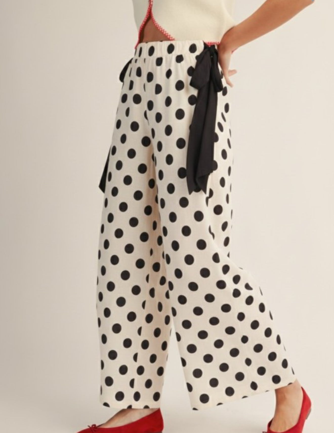 Polka Dot White Pants