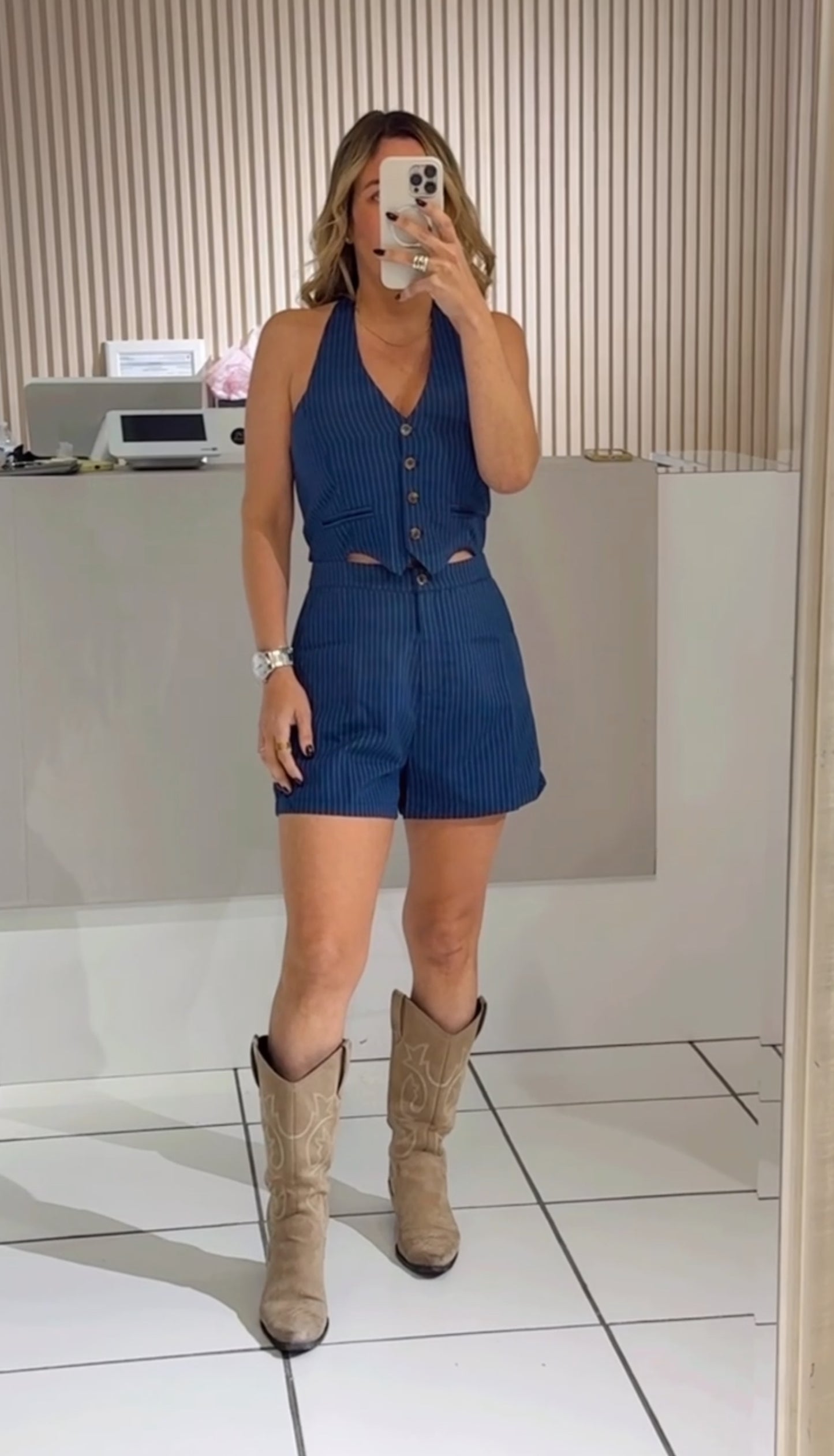 Estefania Navy Romper