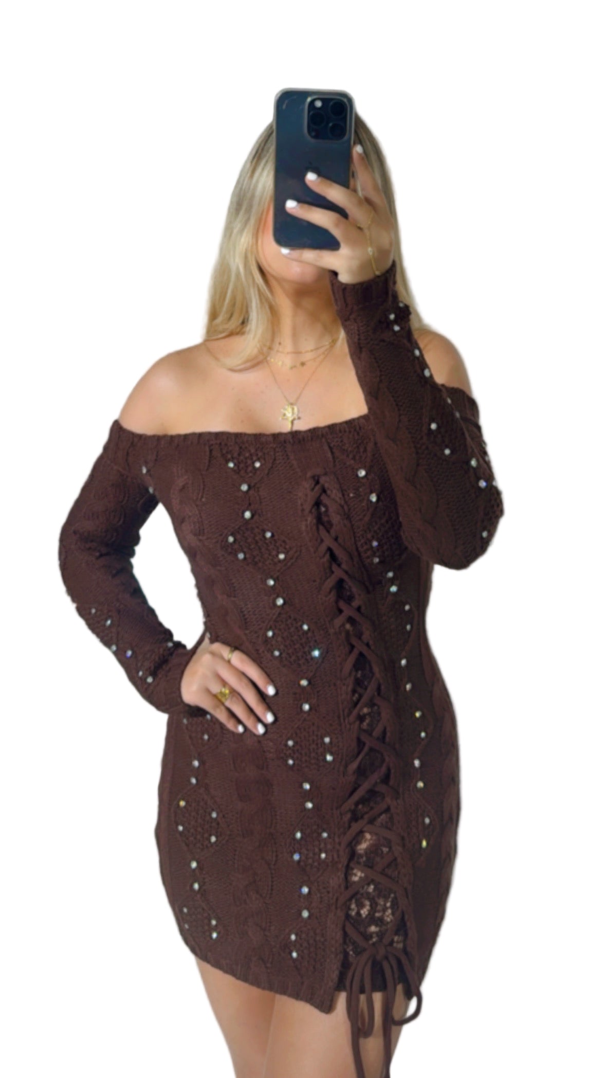 Chocolate sweater dress